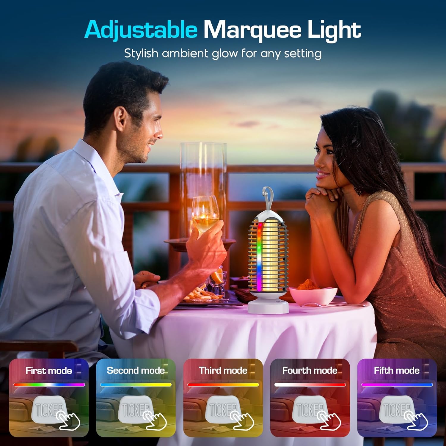 Detalle de Anysun Mata Mosquitos Eléctrico con Luz LED y Resistente al Agua 🦟
