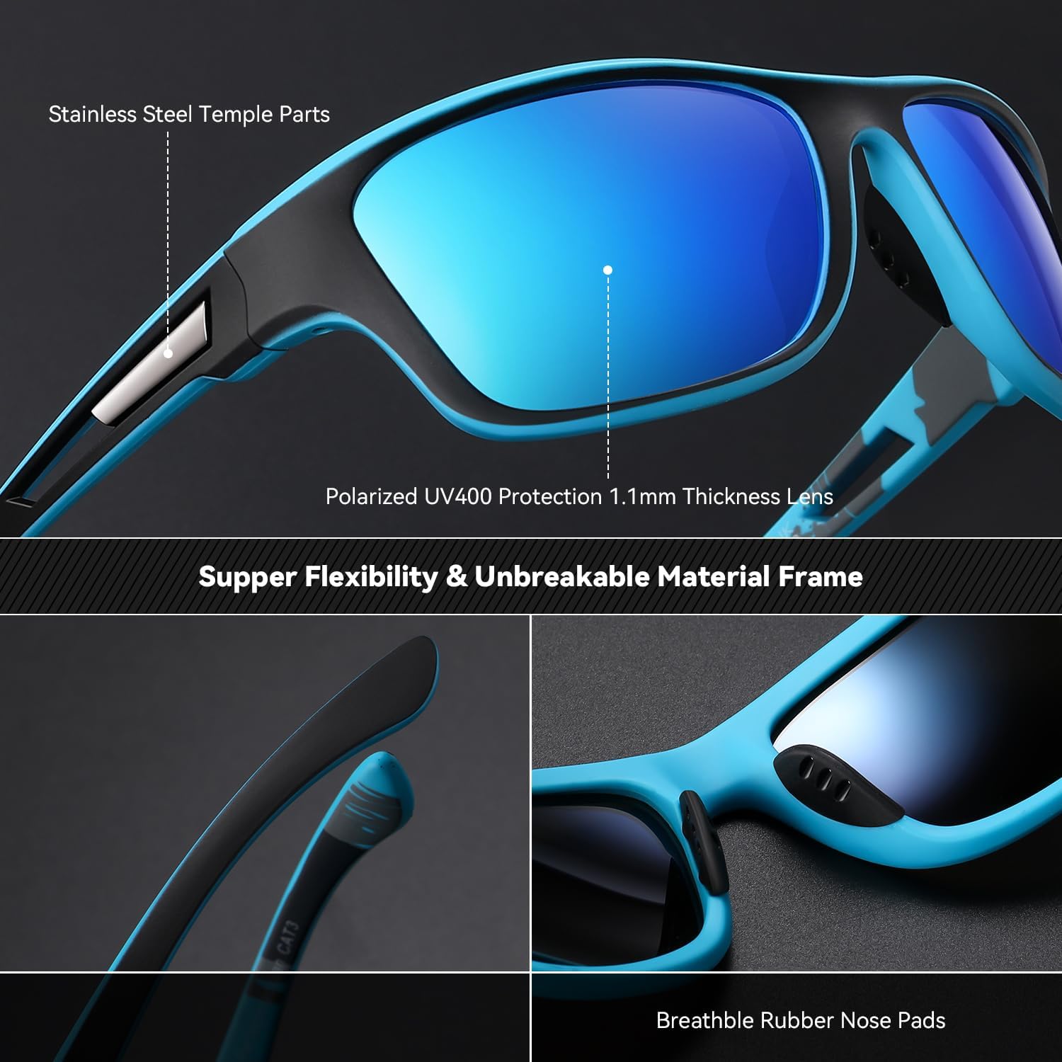 Thumbnail 2 de Perfectmiaoxuan Gafas de sol polarizadas deportivas UV400
