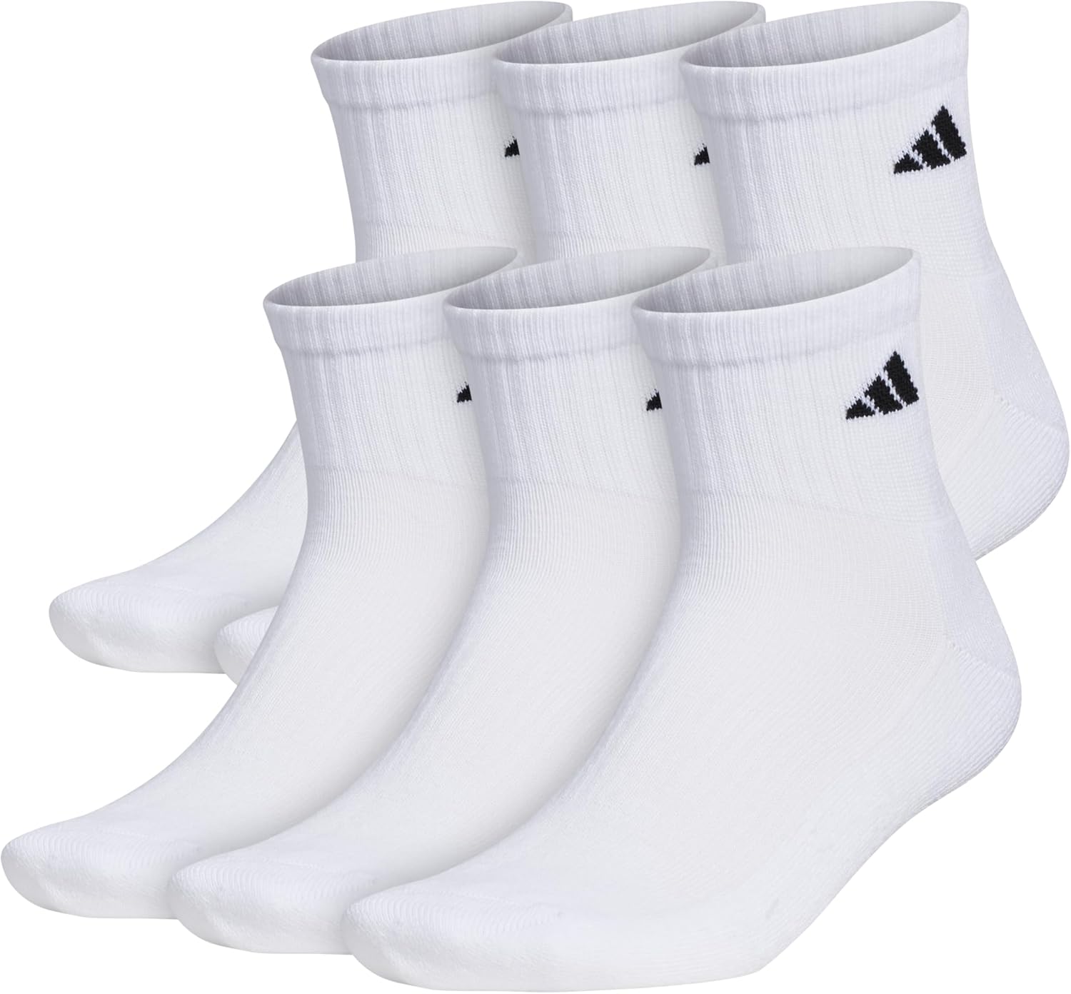 Detalle de adidas Men's Athletic Cushioned Quarter Ankle Socks (6 Pairs) – Durable & Comfortable