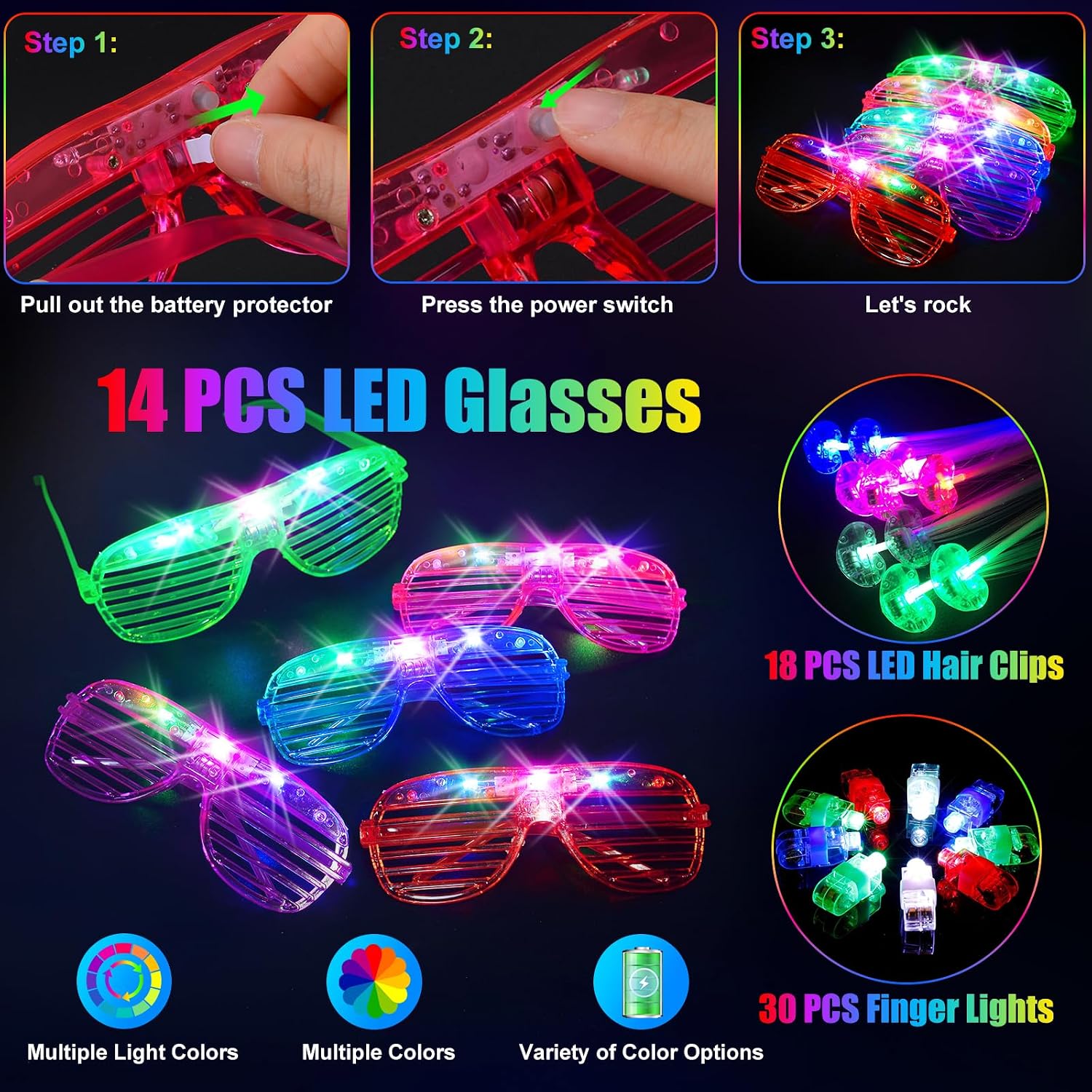 Detalle de SHQDD Glow Party Supplies 158 PCS