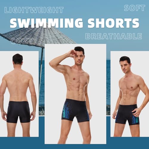 Thumbnail 3 de AMZSPORT Maillot de Bain Homme Short de Bain à Séchage Rapide — Bleu Noir M