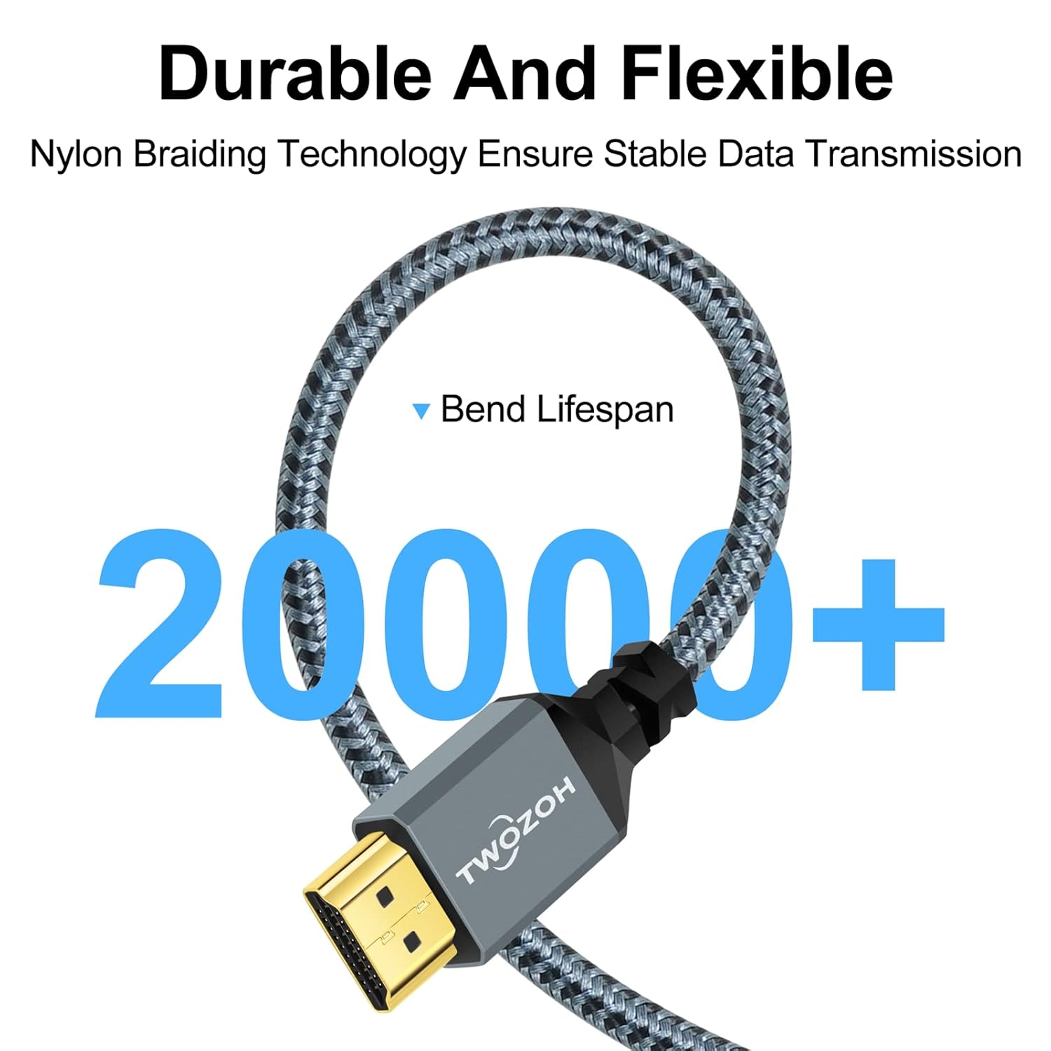 Detalle 2 de Twozoh HDMI auf VGA Kabel 2M – Aluminiumgehäuse, vergoldete Stecker, 1080p/60Hz