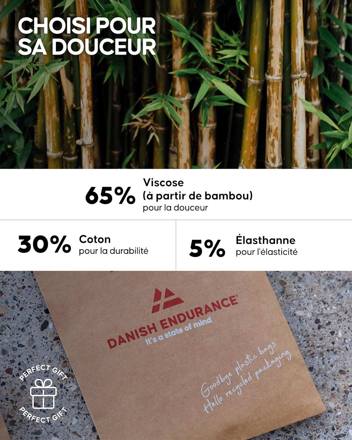 Thumbnail 4 de Danish Endurance Boxer en bambou pour homme (lot de 3) — respirant, doux et antibactérien, avec ou sans braguette