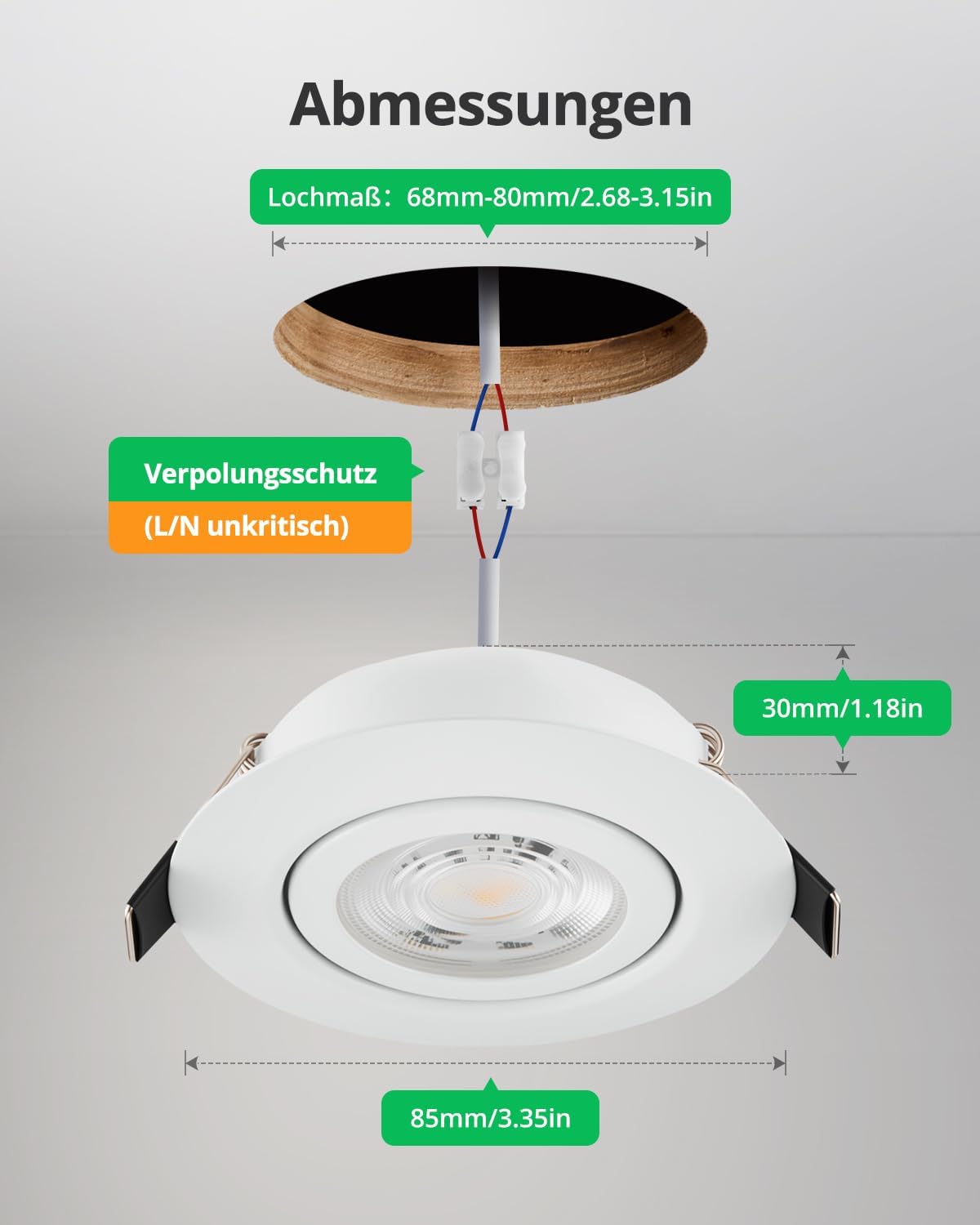 Thumbnail 3 de BOJIM 73860972 LED-inbouwspots, set van 6, dimbaar en IP44