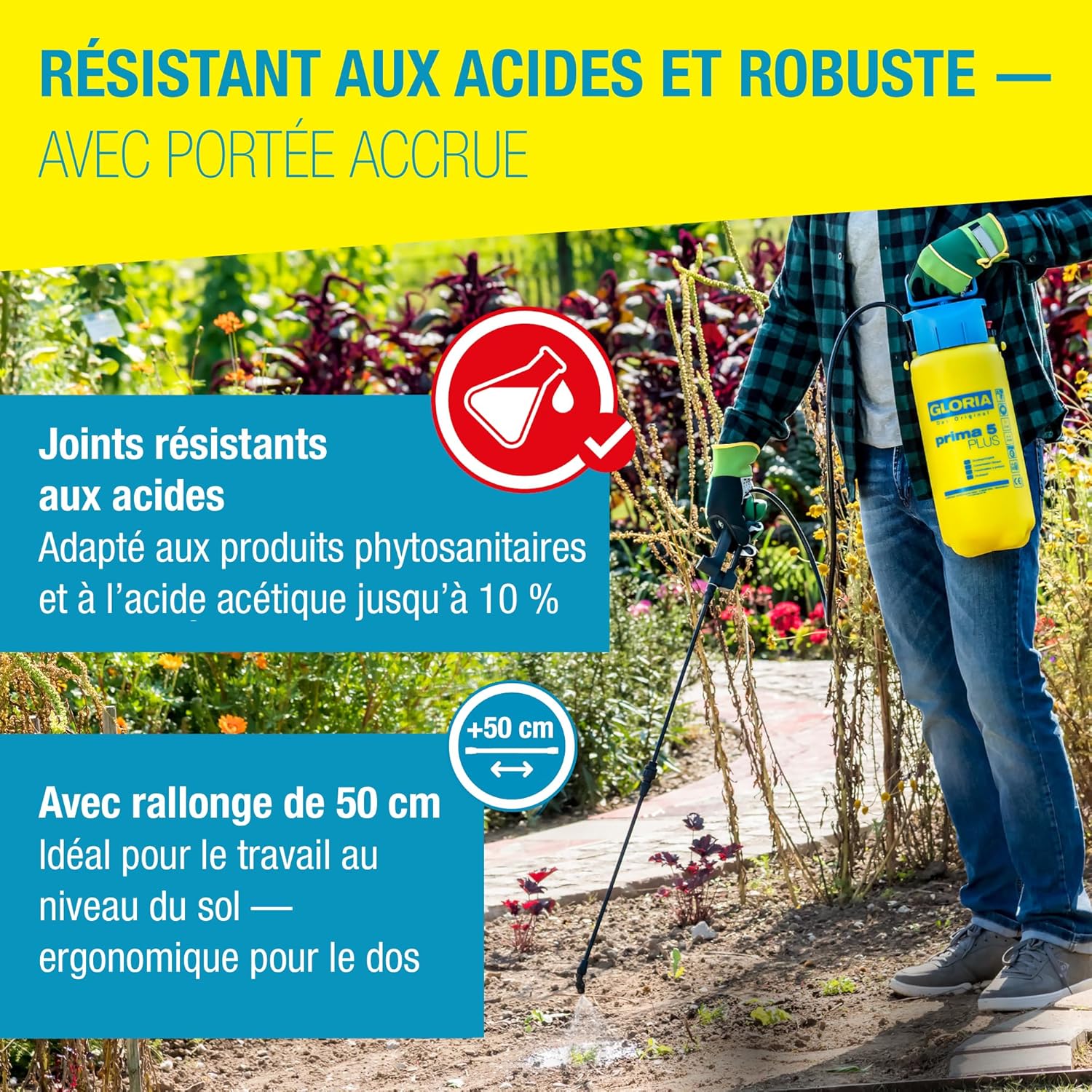 Thumbnail 3 de Gloria Pulvérisateur de Jardin Prima 5 Plus — Pulvérisateur à Pression 5 L, EPDM, résistant aux acides
