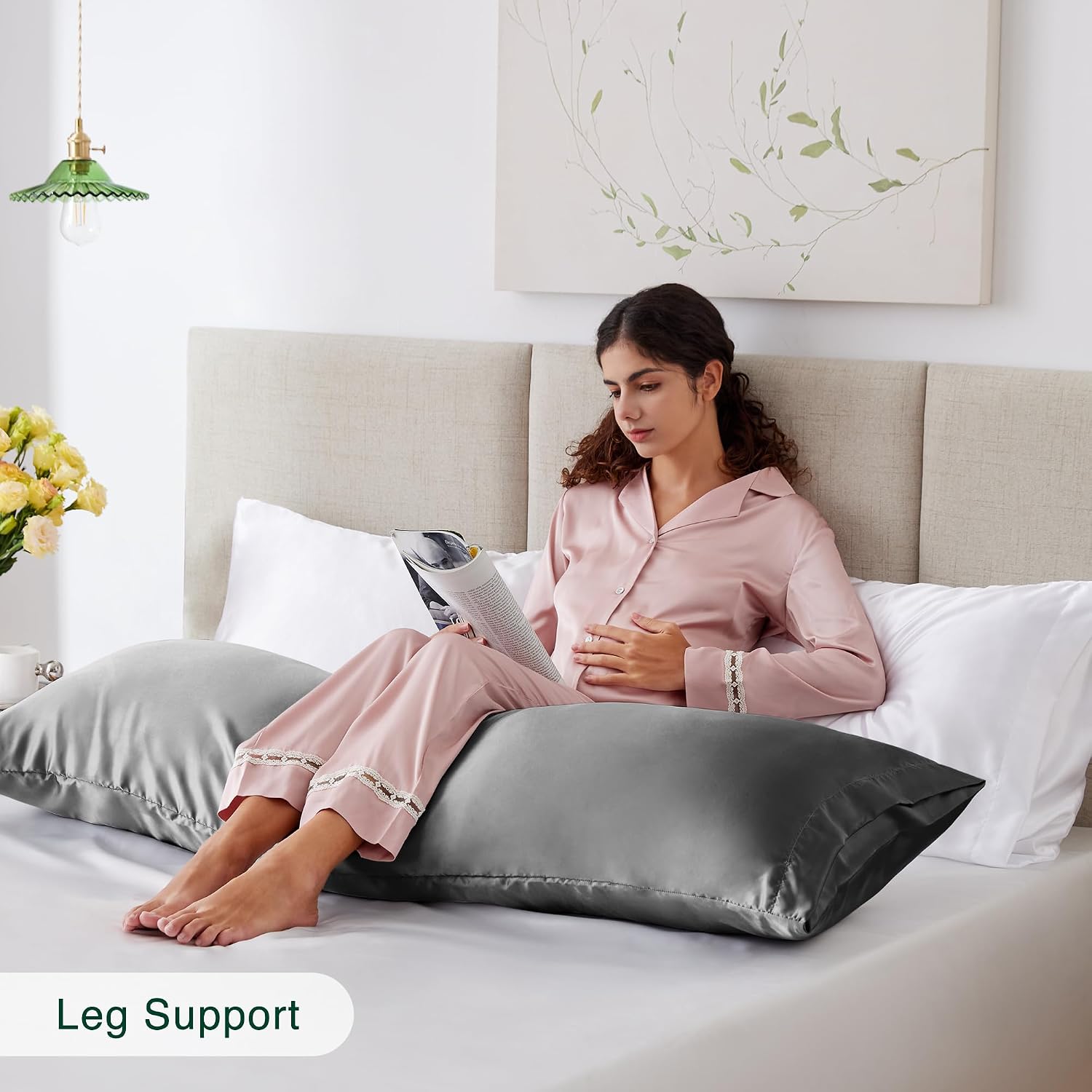 Detalle de Love's cabin satin body pillowcase 20" x 54