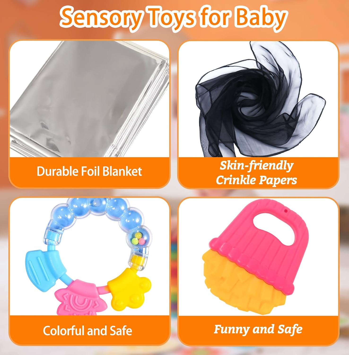 Detalle 2 de 19Pcs Baby Sensory Toy Set 0–12 Months