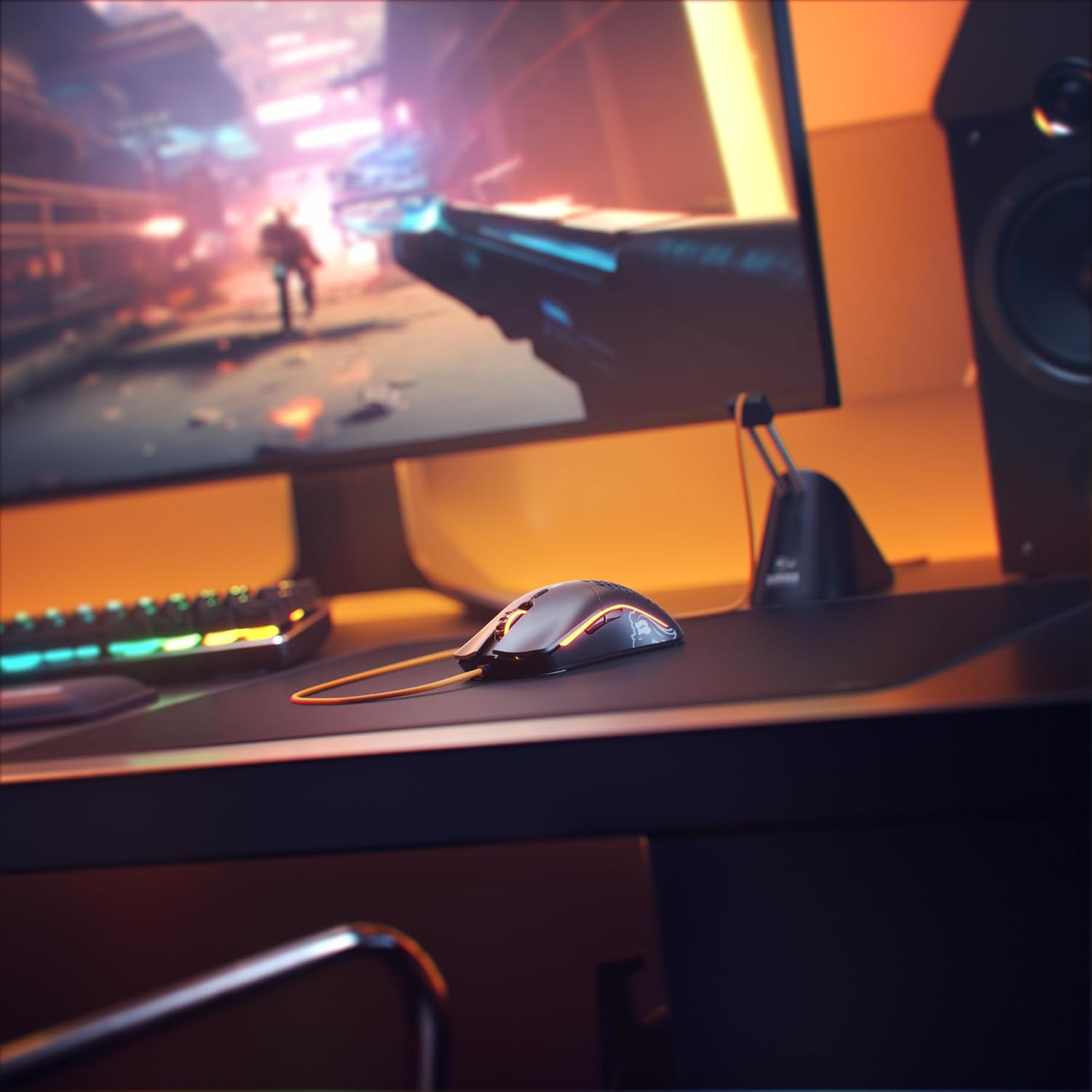 Detalle 2 de GLORIOUS Model O: Mouse cablato per PC gaming con sensore ottico rapido
