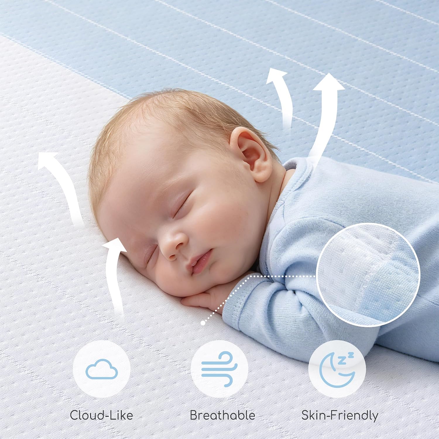 Detalle 2 de TeQsli Crib Mattress Memory Foam