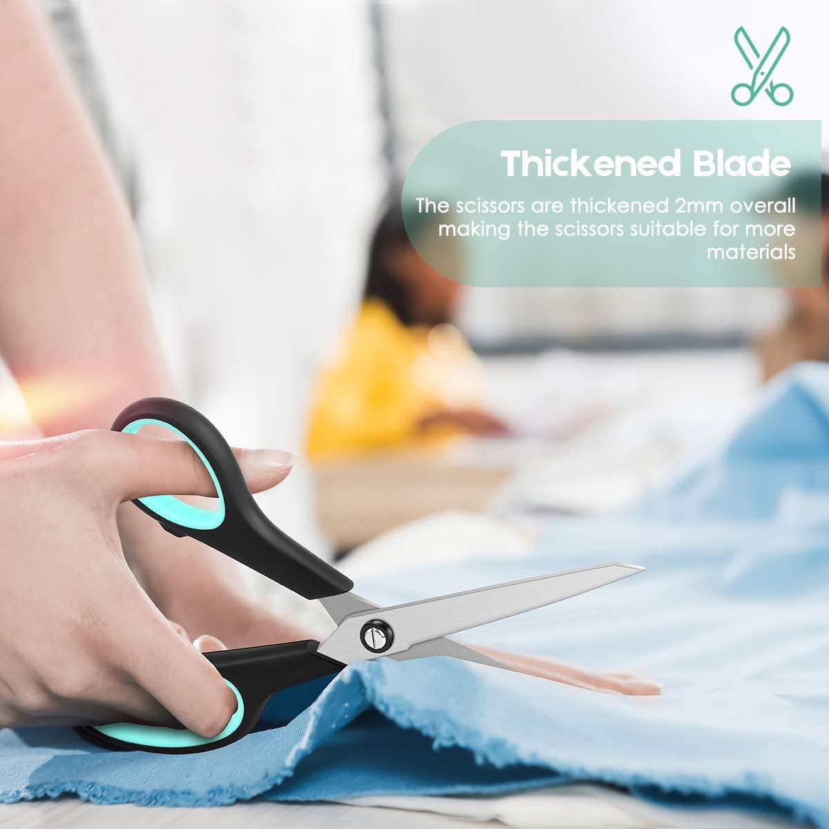 Thumbnail 6 de iBayam 8.5" Heavy Duty Scissors: All-Purpose Darling for Office, School, Crafts, and Sewing
