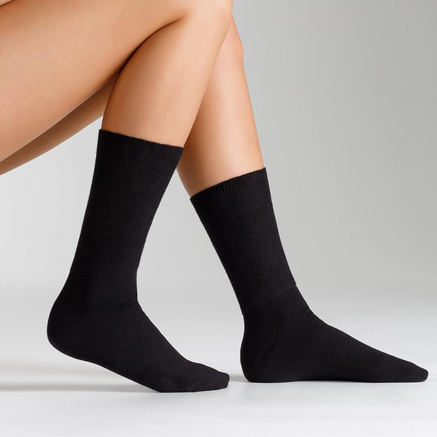 Detalle 2 de Dafi Soft Diabetic Extra Wide Socks (6 Pairs) – Cotton, Seamless Toe, Made in Turkey