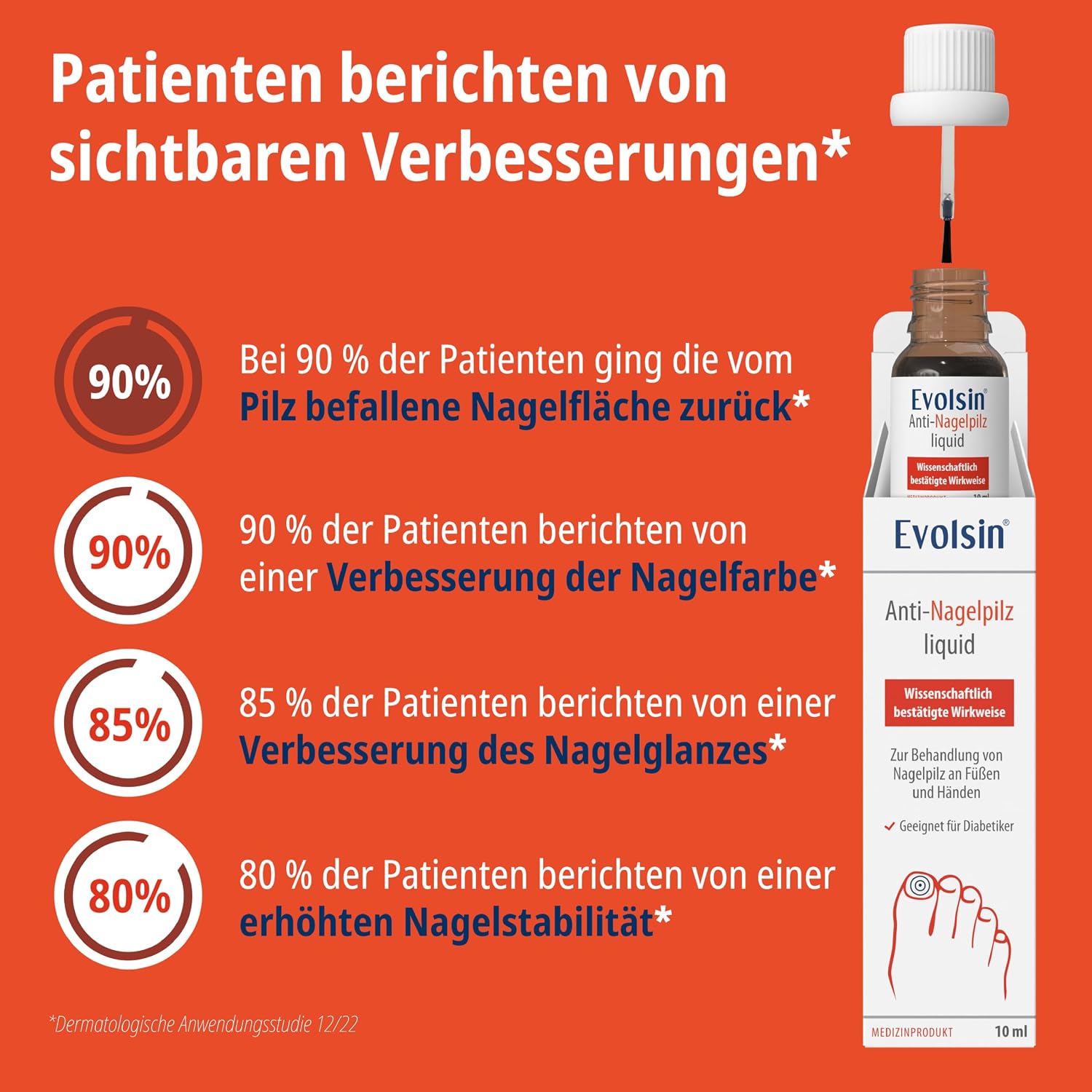 Detalle de Evolsin® Anti-Nagelpilz Liquid – Medizinprodukt gegen Nagelpilz an Händen & Füßen, auch für Diabetiker