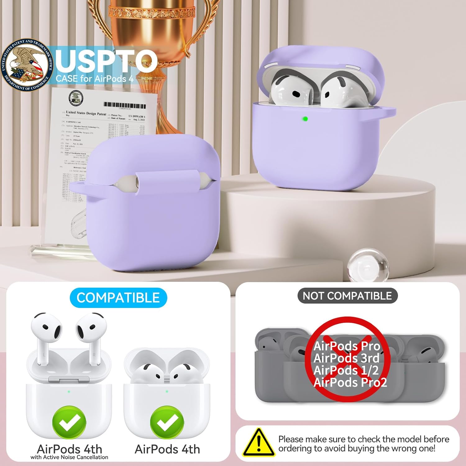 Detalle de TNSNK Hülle für AirPods 4 (2024) – Silikon Stoßfest, Magnetic Lid, Wireless Charging Unterstützung