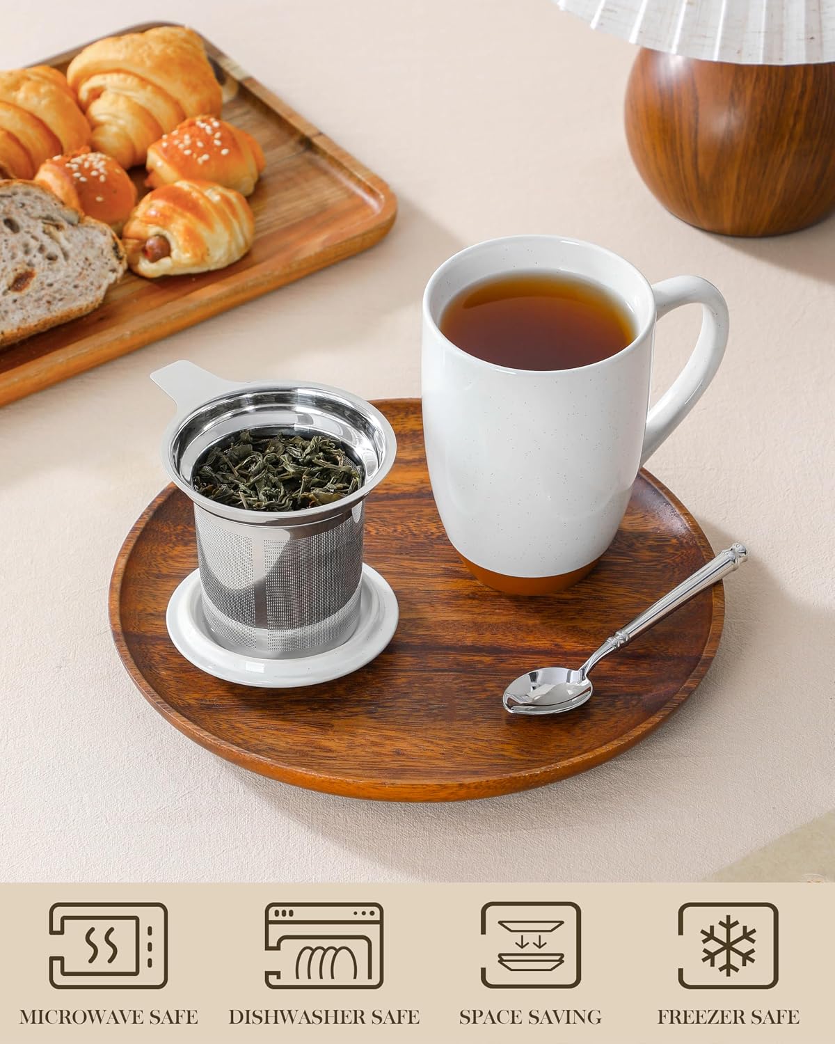 Detalle 2 de MALACASA Ceramic Tea Mug, 18 oz