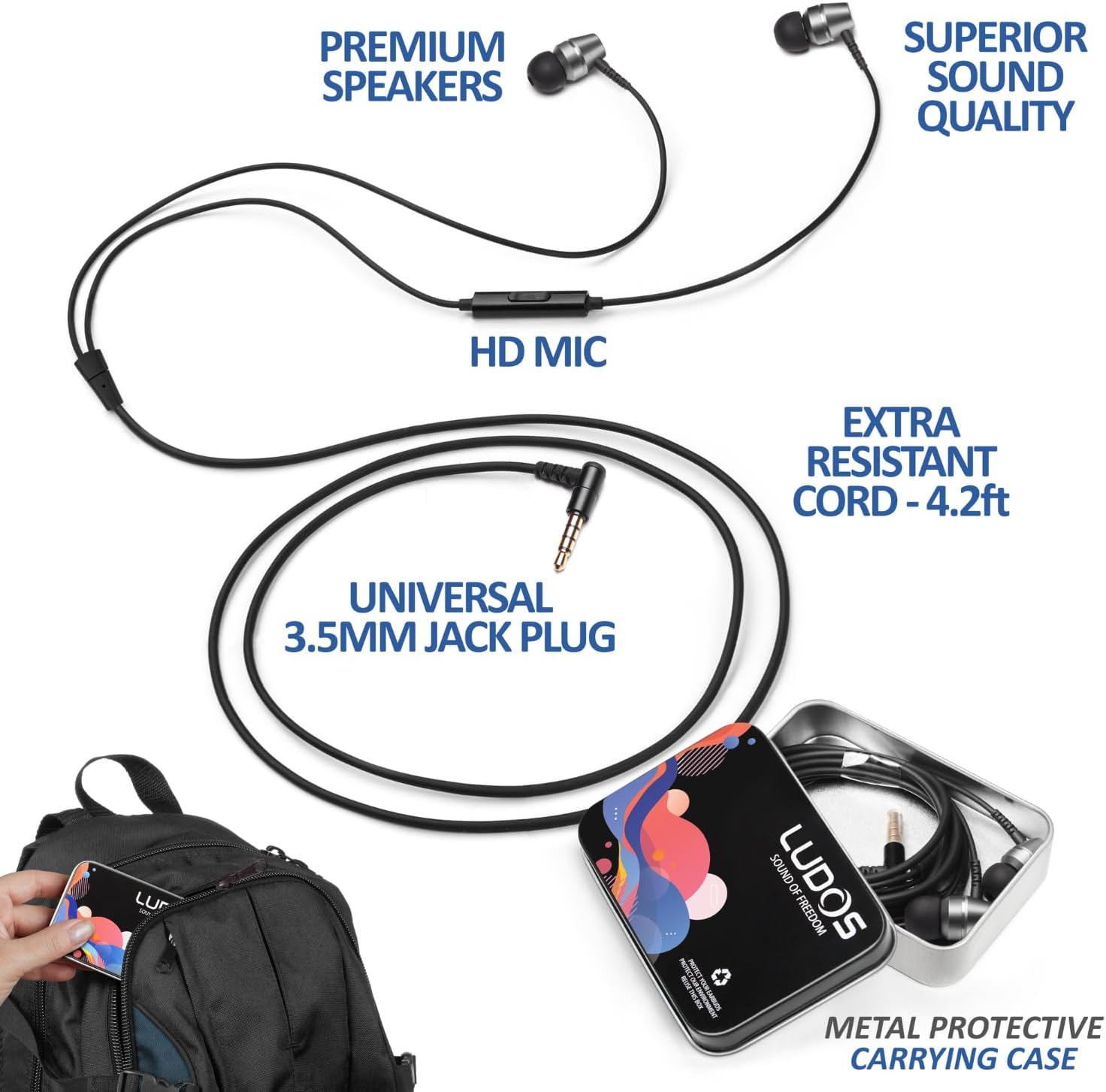Detalle 2 de Ludos OMNITONE Wired Earbuds 3.5mm