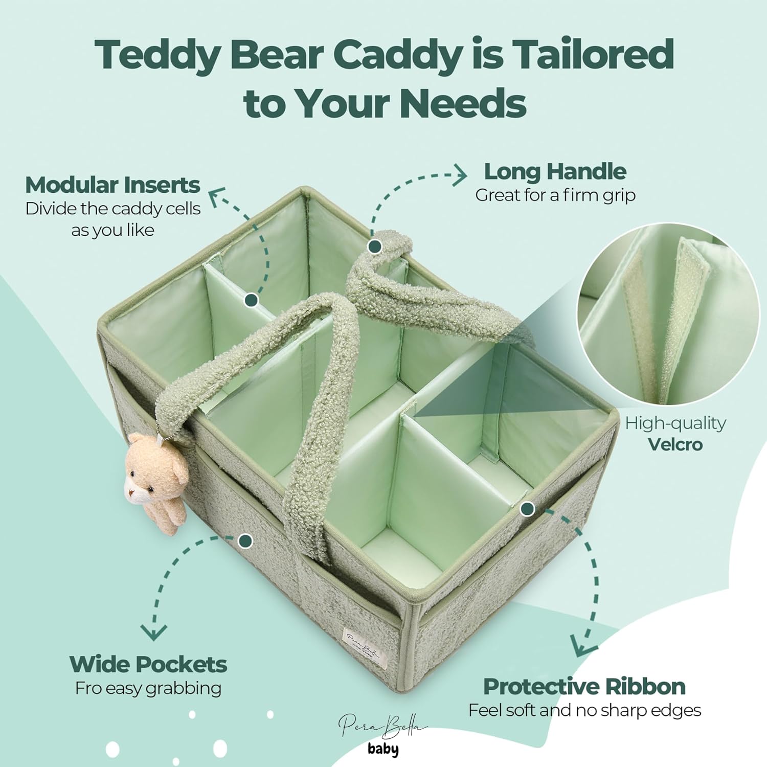 Detalle 2 de PeraBella Diaper Caddy 15x10x7 in