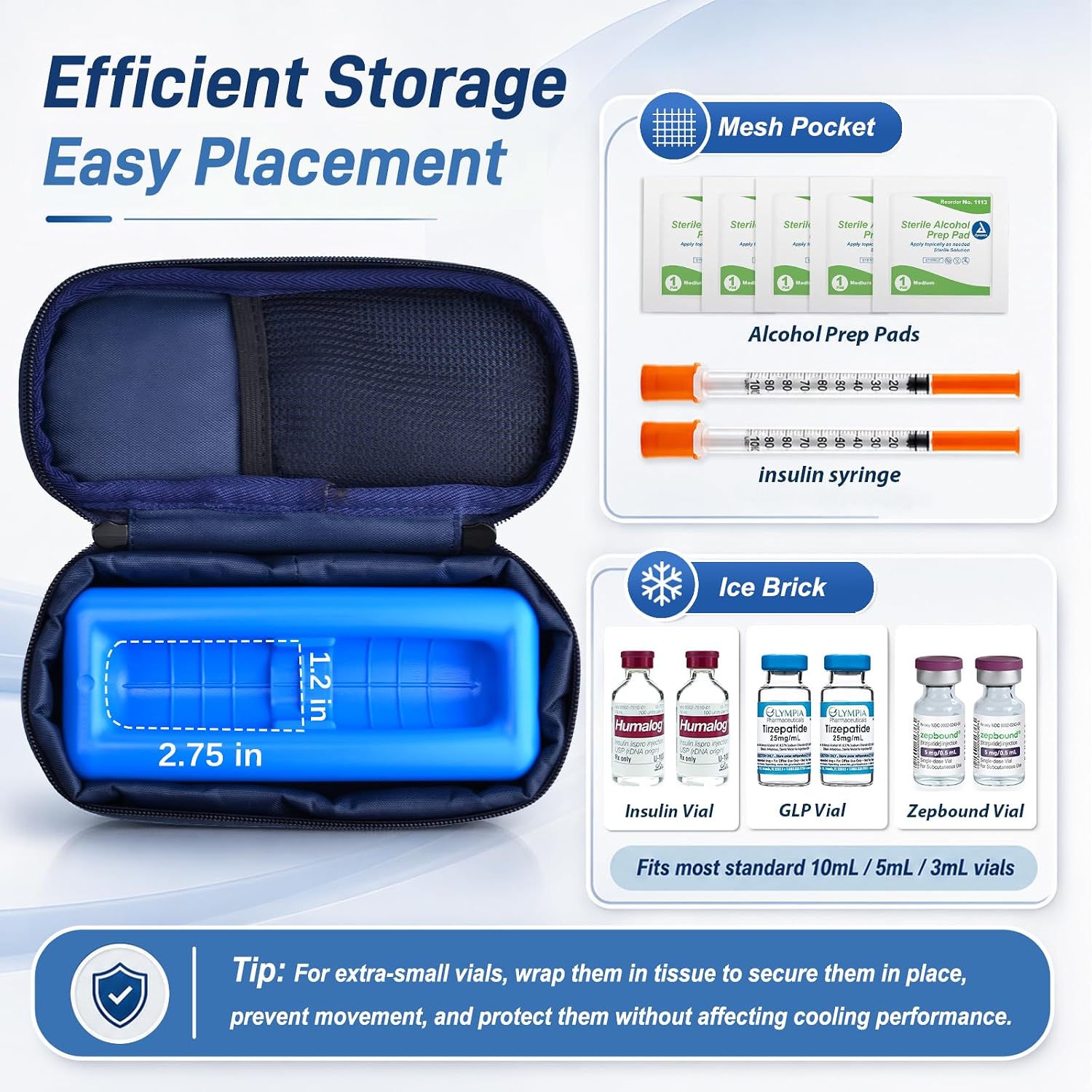 Thumbnail 4 de Cruxer Insulin Vial Cooler Travel Case: Portable, TSA-Approved Medical Cooler for Diabetes Travel