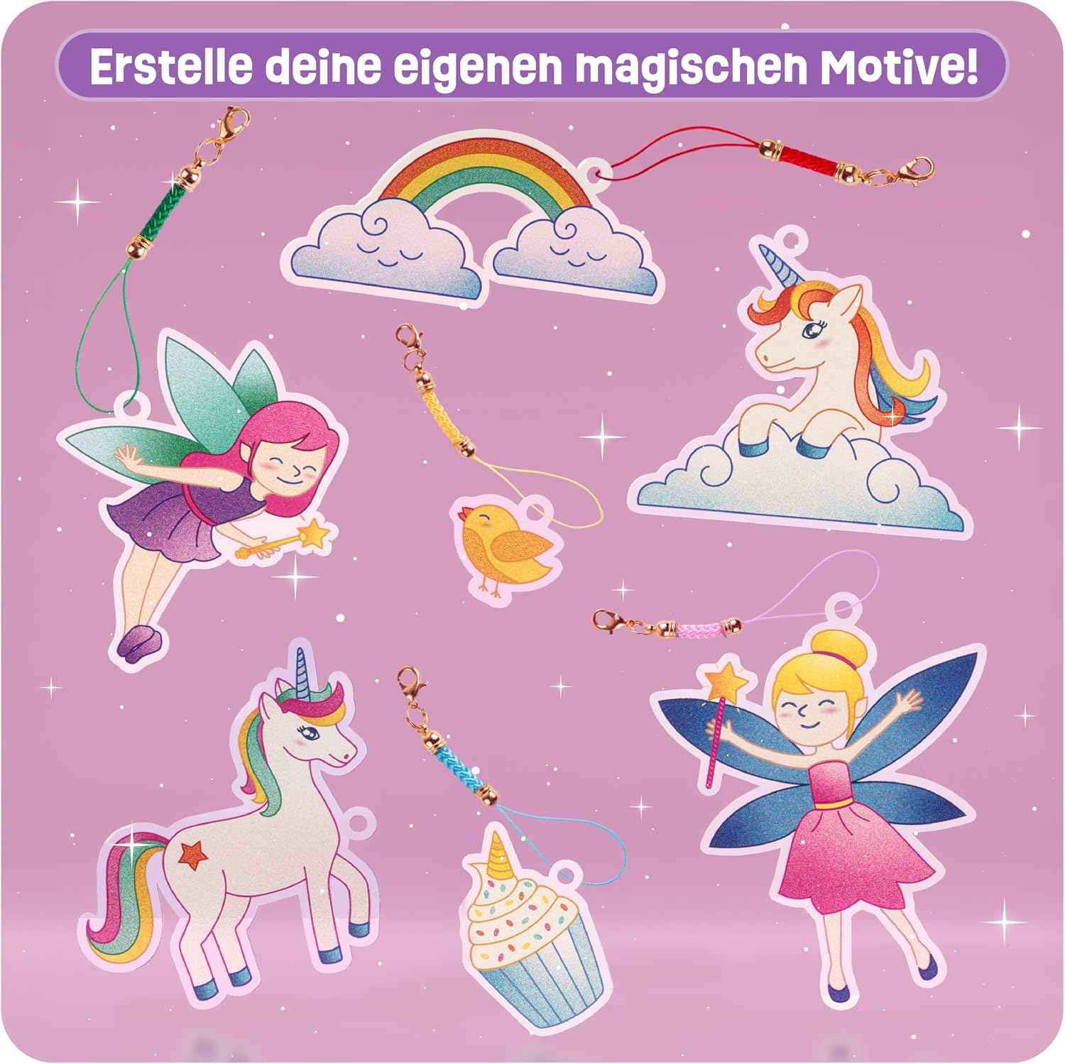 Thumbnail 4 de Smowo® Schrumpffolien-Set mit 100 Einhorn-Motiven & 10 Anhängern (21x30 cm)