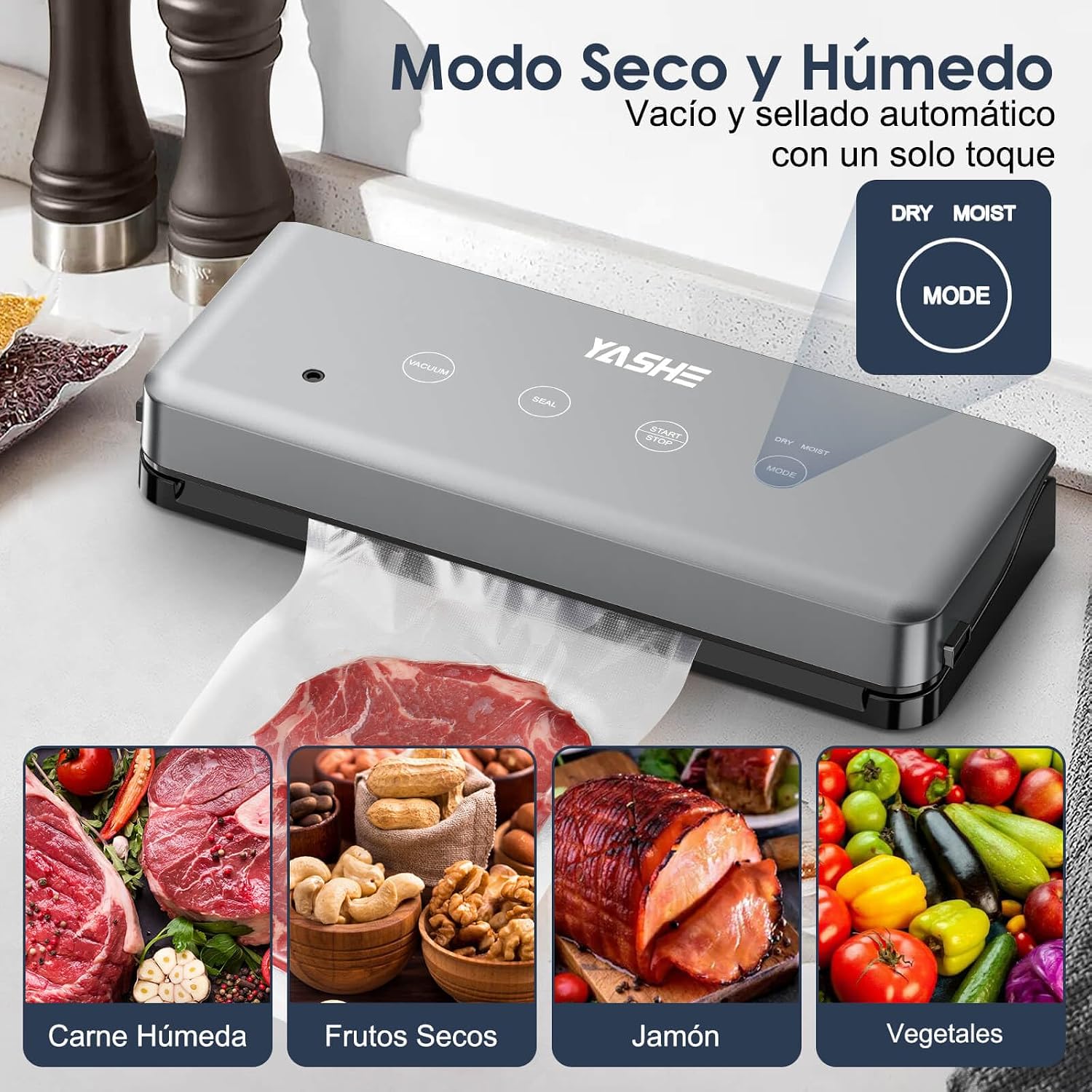 Detalle 1 de YASHE Envasadora al Vacío 5 en 1 para Cocina