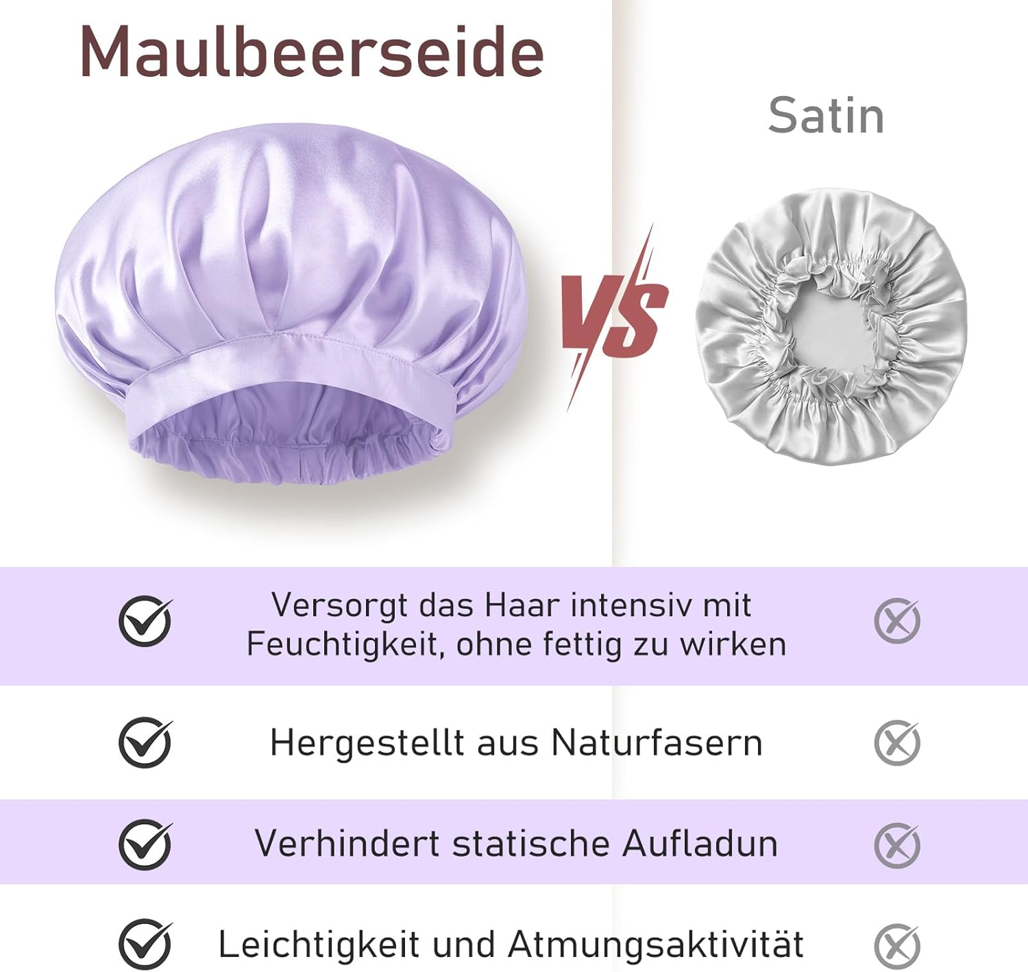 Thumbnail 6 de LitBear 22 Momme Seidenhaube zum Schlafen (Schlafmütze) aus 100% Maulbeerseide, mit verstellbarem elastischem Band