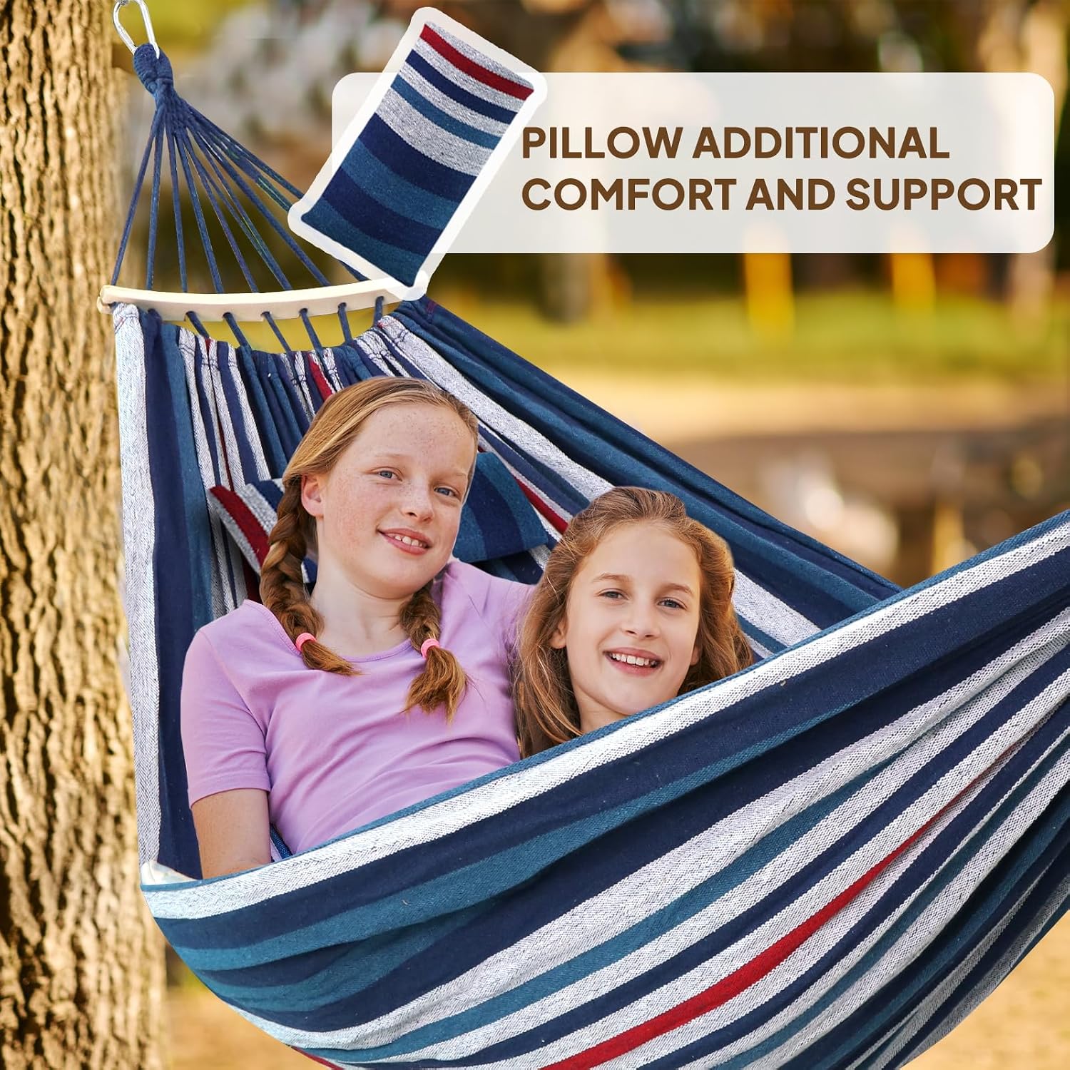 Detalle de Chihee CHCO/270150DC Cotton-Blend Hammock, 106 x 59 in with Detachable Spreader Bars