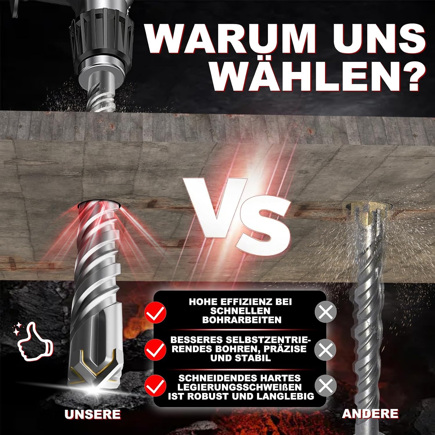 Thumbnail 2 de METOTY SDS Plus Bohrer 460 mm 🛠