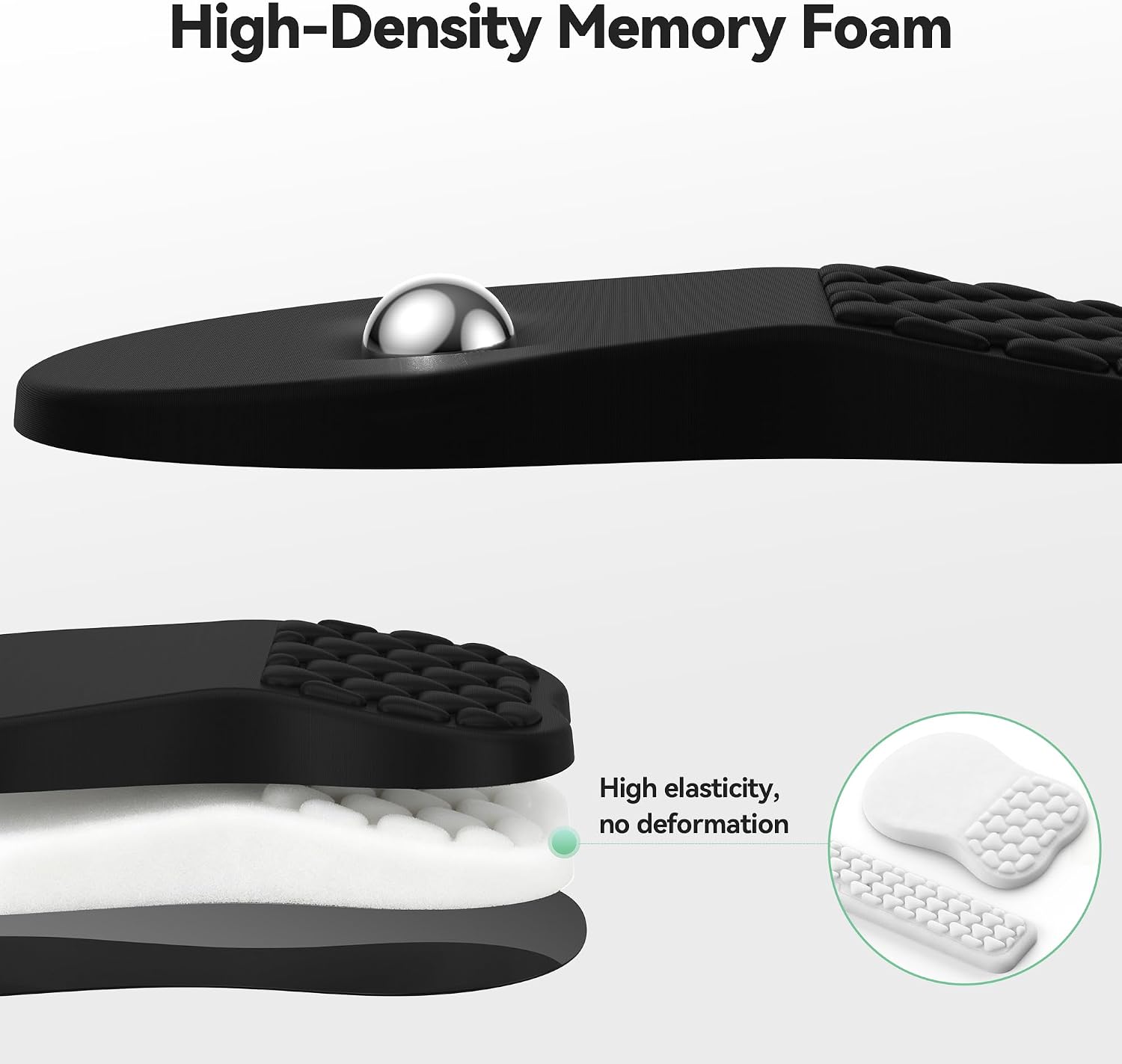 Detalle de TECKNET Ergonomic Mouse Mat Wrist Support and Keyboard Wrist Rest with Massage Design