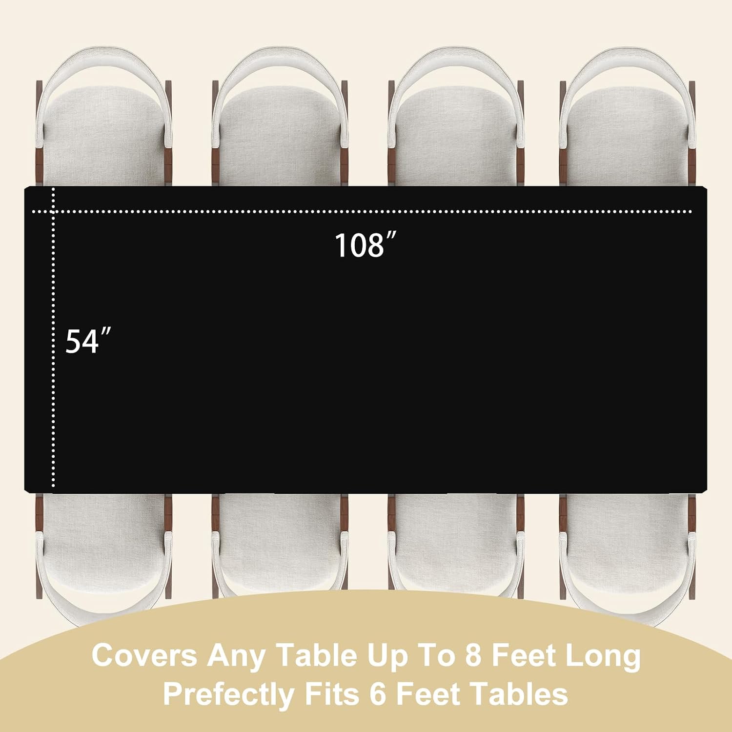 Thumbnail 3 de Fixwal Disposable Plastic Table Cloths (9-Pack), 54 x 108 Inch Black Cover for Parties & Holidays