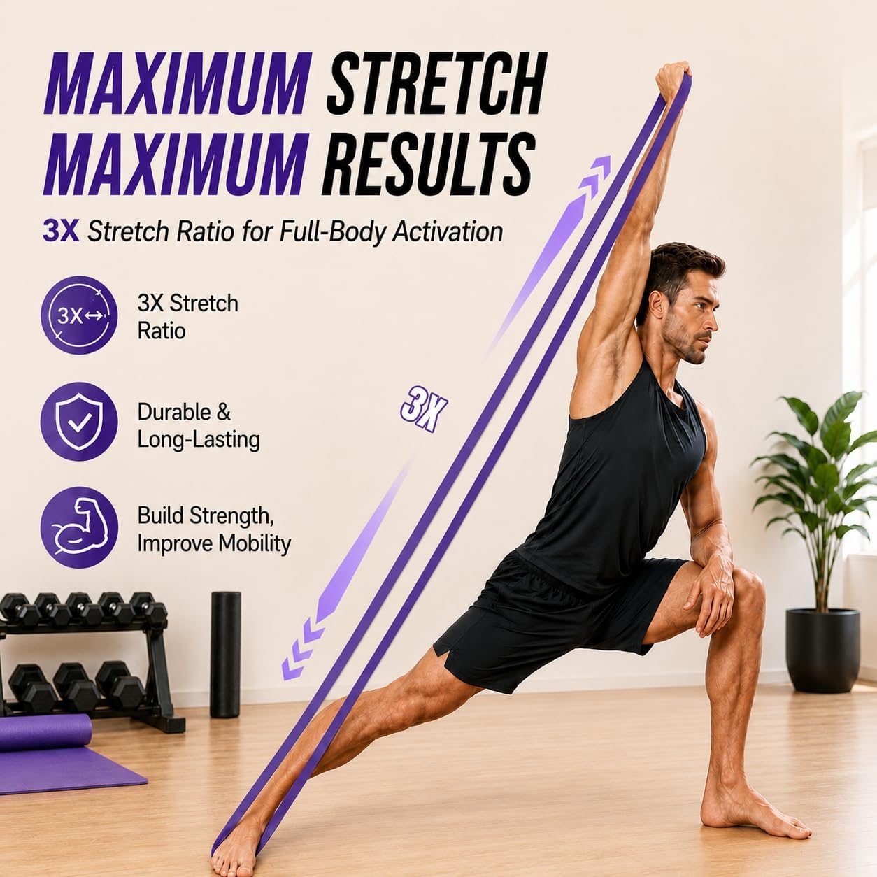 Detalle de CoQuad 5-Level Resistance Bands Set, 5–125LBS with Handles and Door Anchor