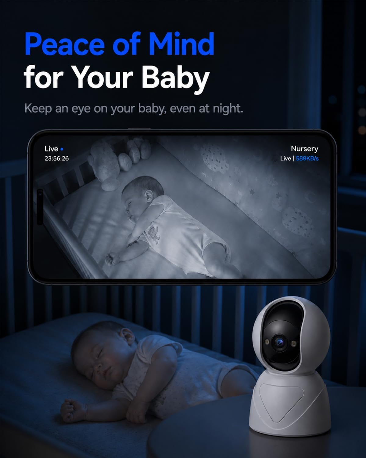 Thumbnail 4 de 2K Indoor Security Camera 5G Pan/Tilt with Intercom, 3X Auto Zoom, AI Detection and Colour Night Vision