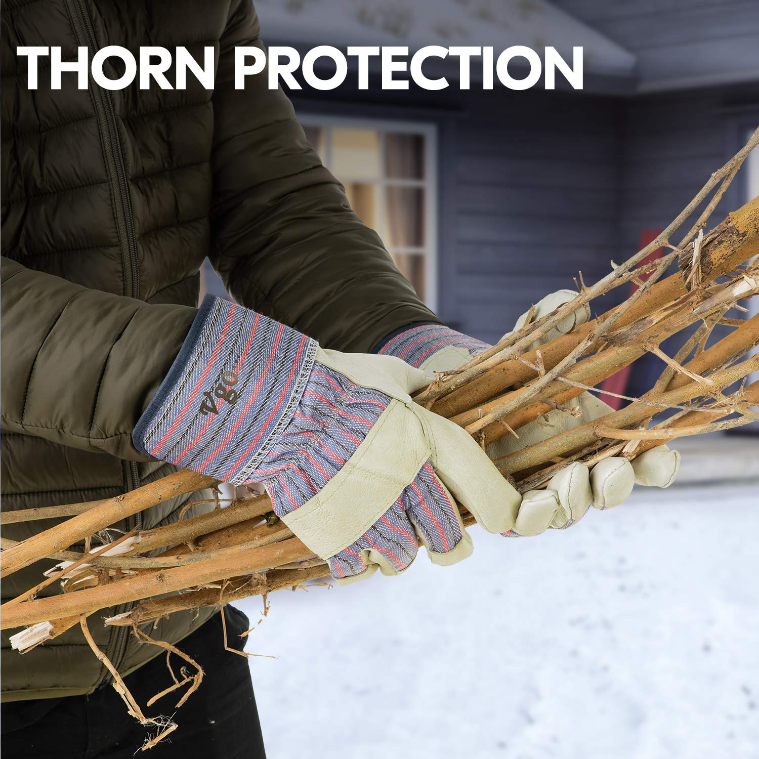 Thumbnail 4 de Vgo Gants de travail cuir porc XL — 1 paire