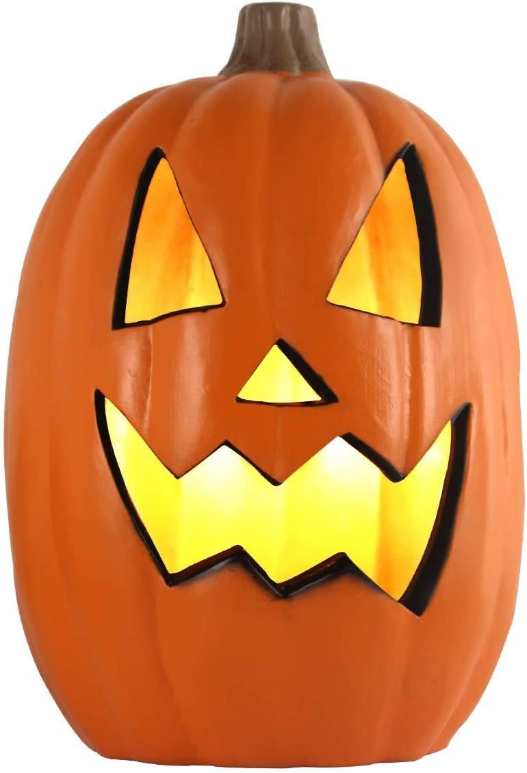 Detalle de DUNCHATY PK-HG 16-Inch Halloween Pumpkin Lantern with Warm White LED