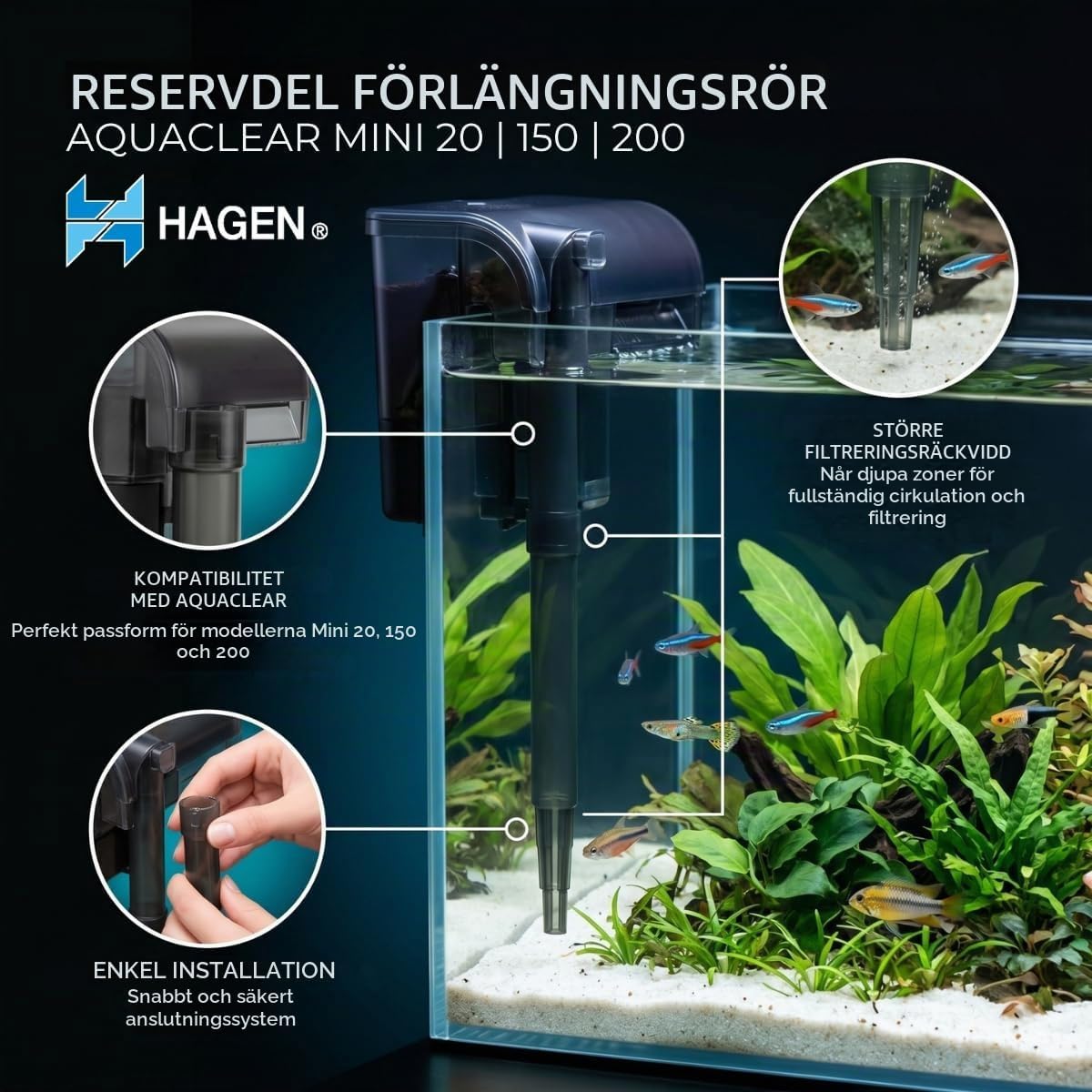 Detalle 2 de Fluval AquaClear förlängningsrör för Power Filter 20, 30 och 50