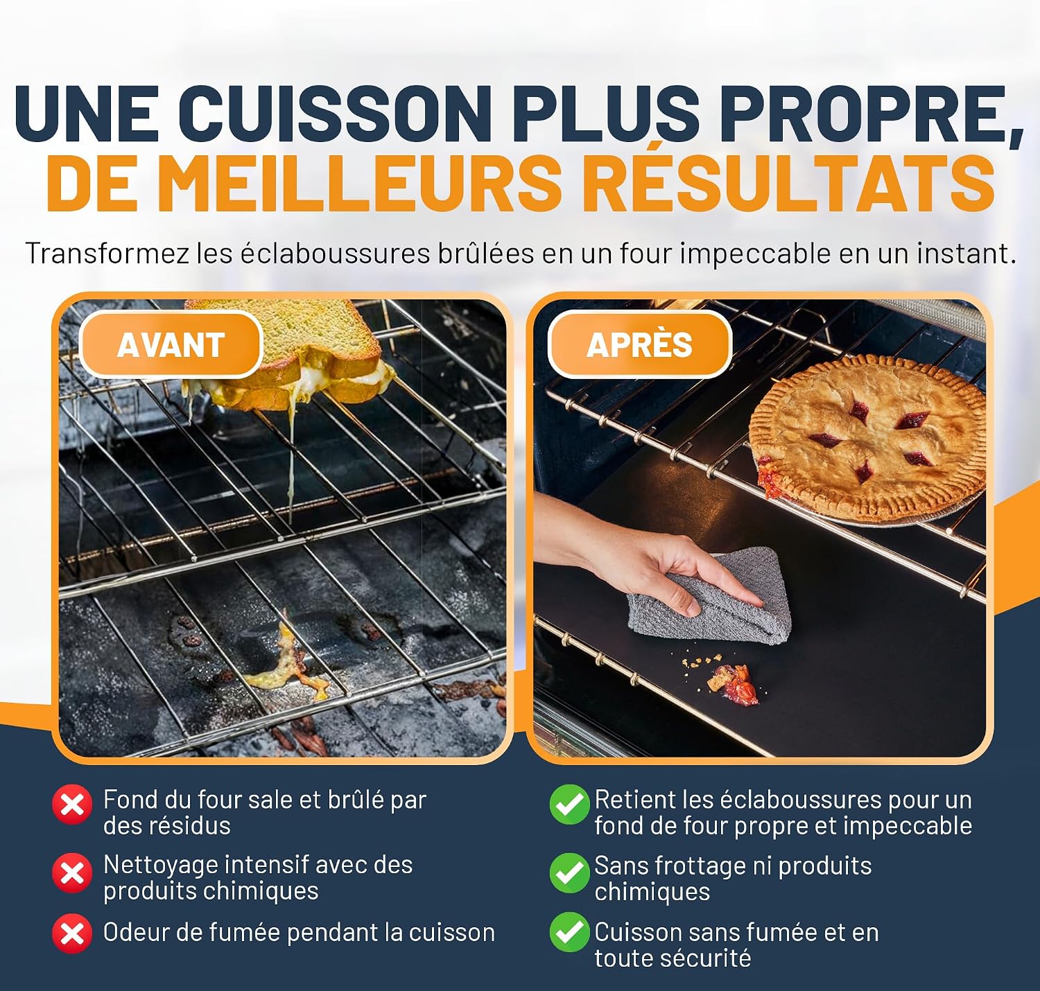 Thumbnail 6 de Linda’s Essentials Feuille Protection Four Cuisson (Lot de 2) – Tapis de Cuisson Réutilisable 32x50 cm