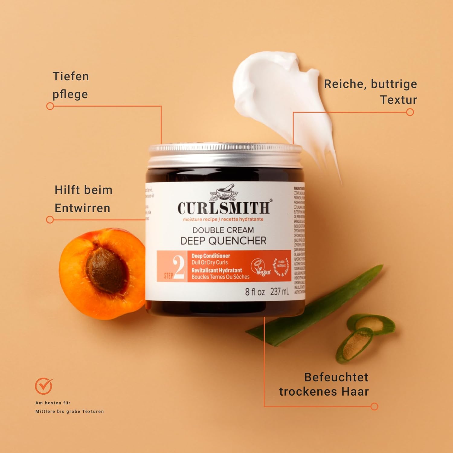 Thumbnail 2 de Curlsmith Double Cream Deep Quencher – Tiefenpflegemaske für Locken, vegan, 237 ml