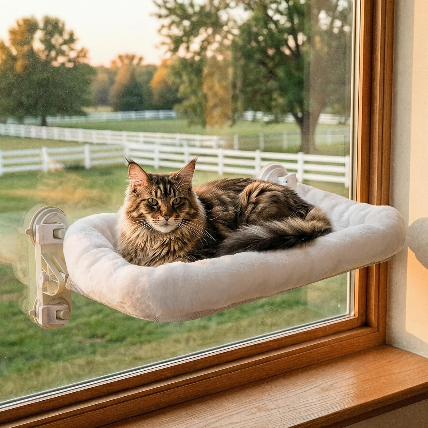 Gardner Pet amaca pieghevole da finestra fino a 25 kg, 71 x 43 cm con cuscino lavabile e 4 ventose