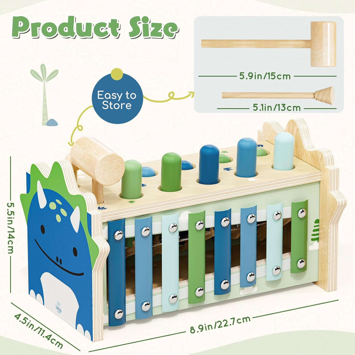 Thumbnail 5 de Lehoo Castle Montessori wooden hammering and xylophone toy set (age 1–3)