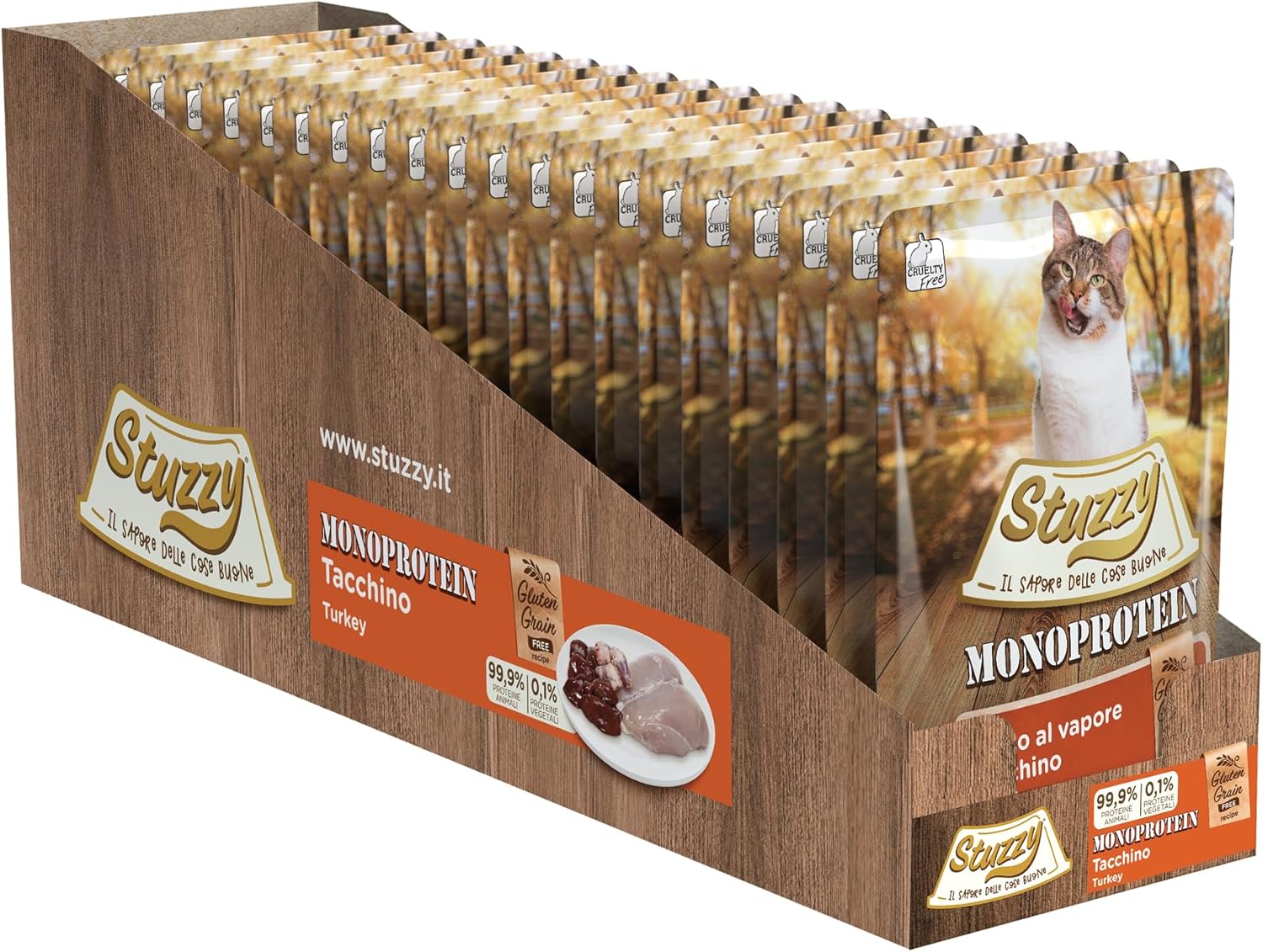 Detalle 2 de Stuzzy Monoprotein Tacchino 85g: alimento completo monoproteico per gatti adulti