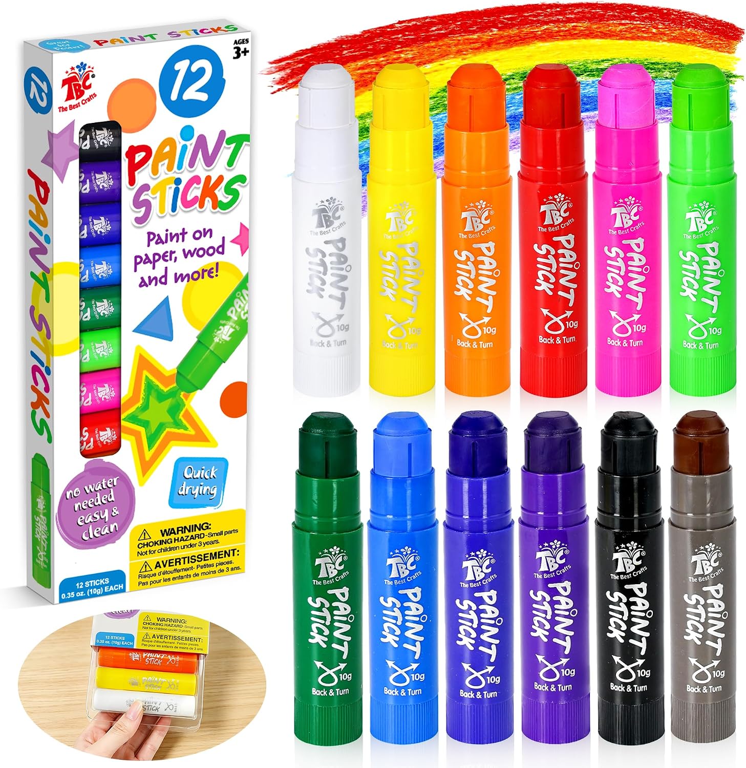 Thumbnail 6 de TBC The Best Crafts Paint Sticks 12-Pack, pastel set 🎨