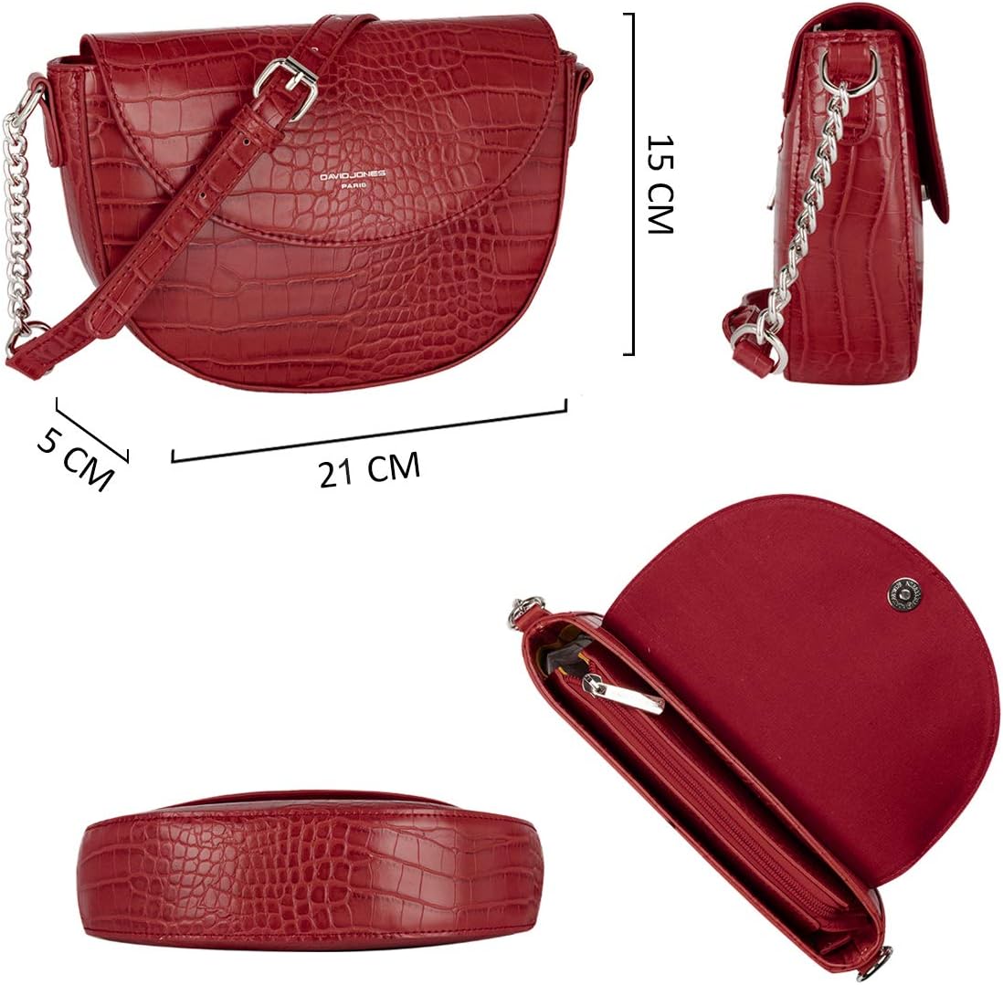 Thumbnail 5 de David Jones Bolso Bandolera Cocodrilo Mujer 👜 Elegante Rojo