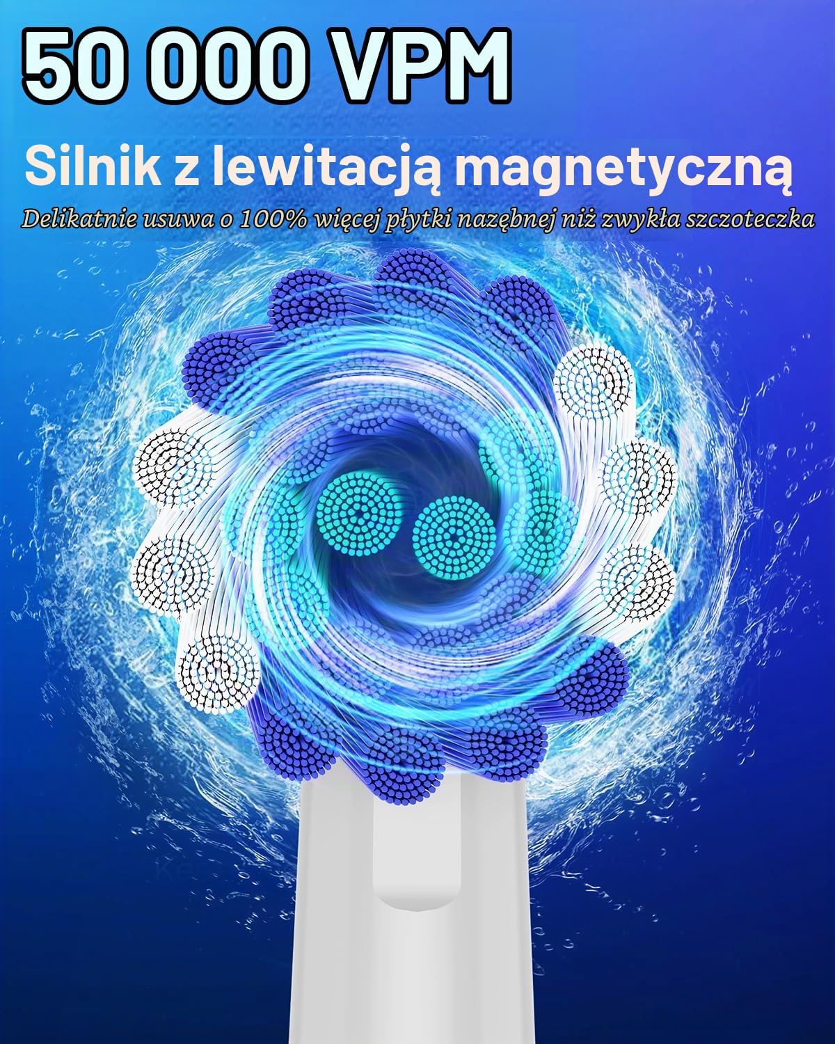 Detalle de YTEATH PRO obrotowa szczoteczka do zębów, 5 trybów, 8 końcówek i etui