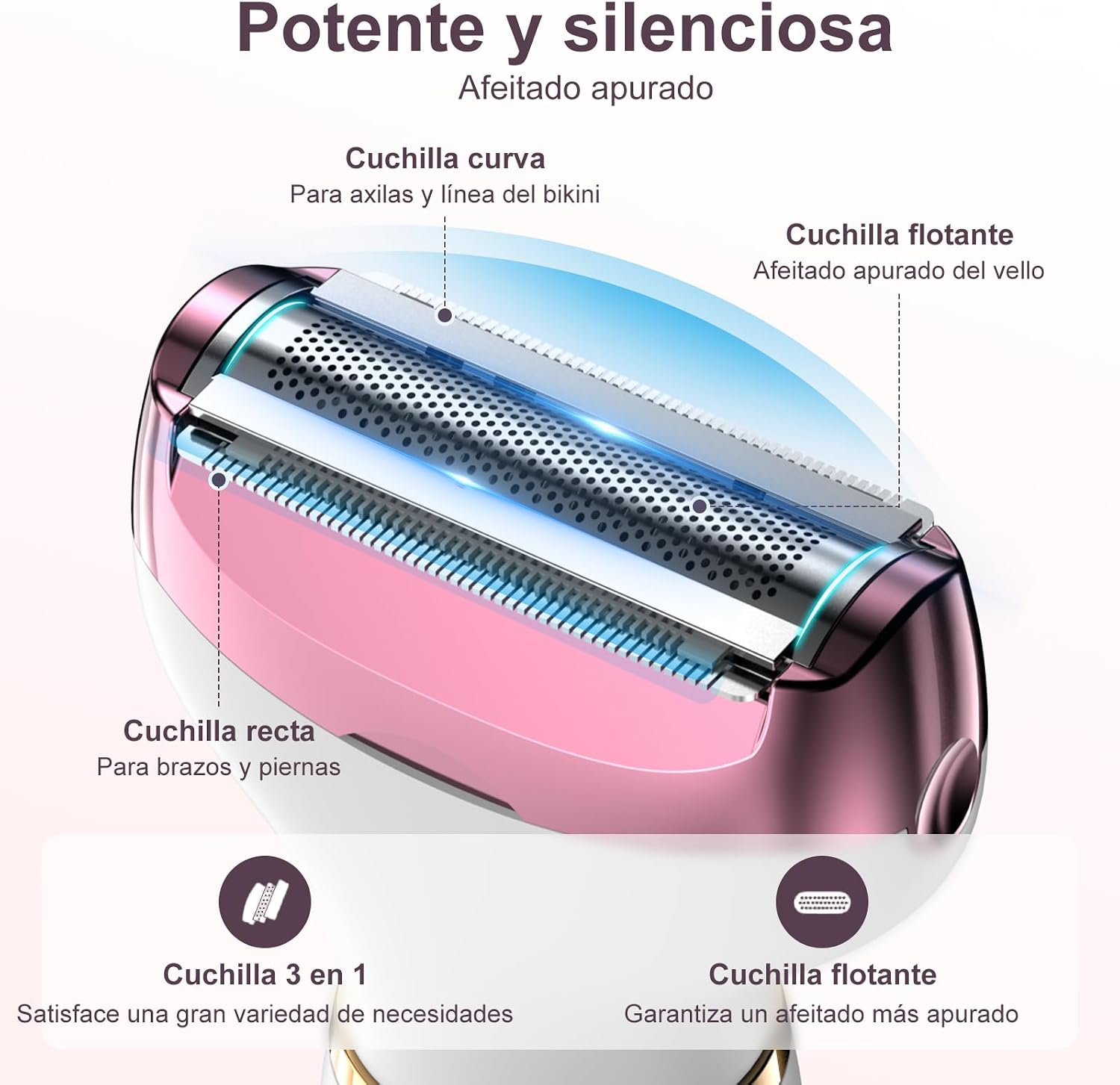 Detalle 1 de Koeutoze Afeitadora Eléctrica 4 en 1 para Mujer