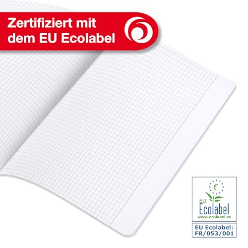 Detalle 2 de Herlitz Schulheft A4, Lineatur 8f, rautiert, Rand 5x7 mm, 16 Blatt (32 Seiten), 10er Pack