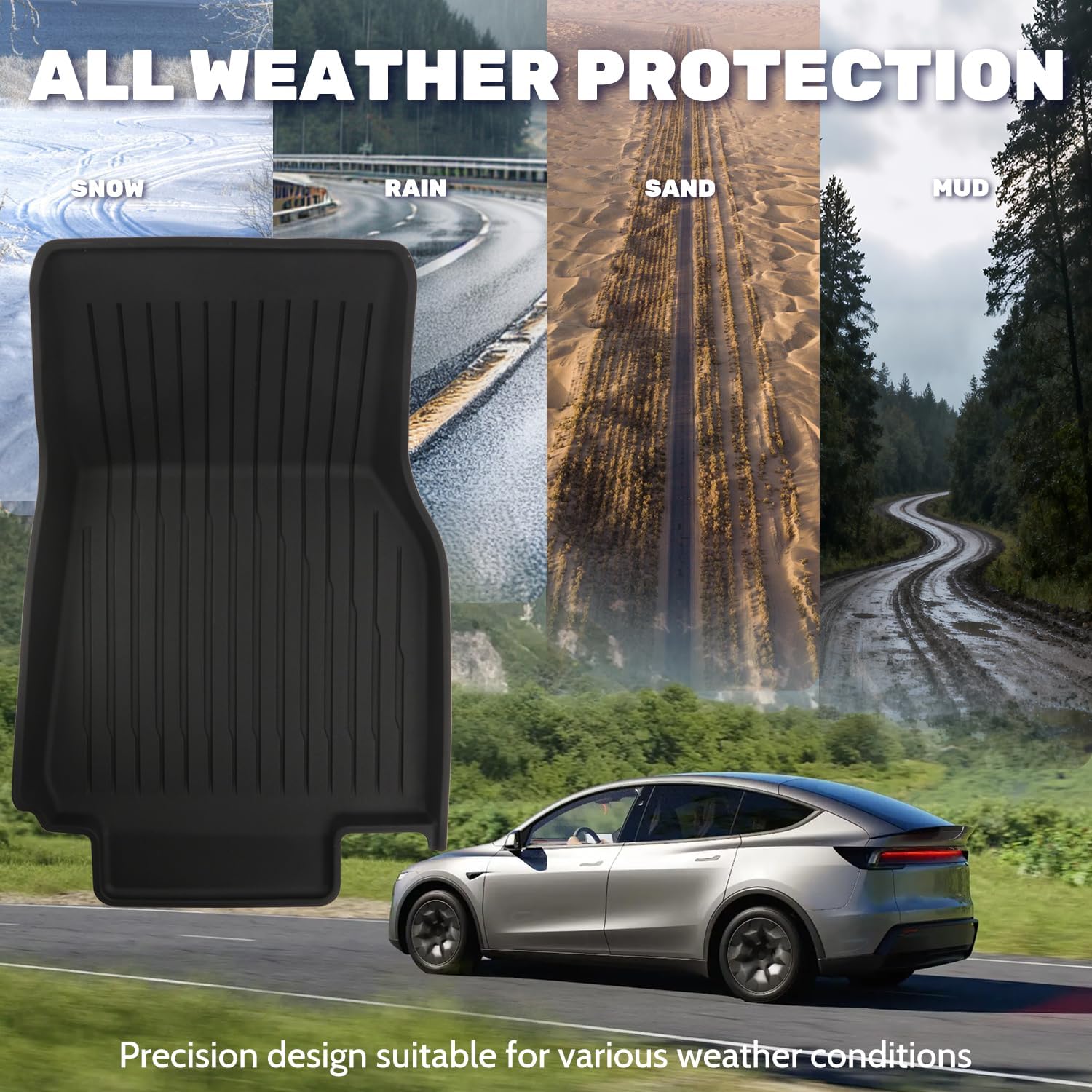 Thumbnail 5 de WUTGHUI TPE Floor Mats (Model Y Juniper) All-Weather Full Set — 7-piece