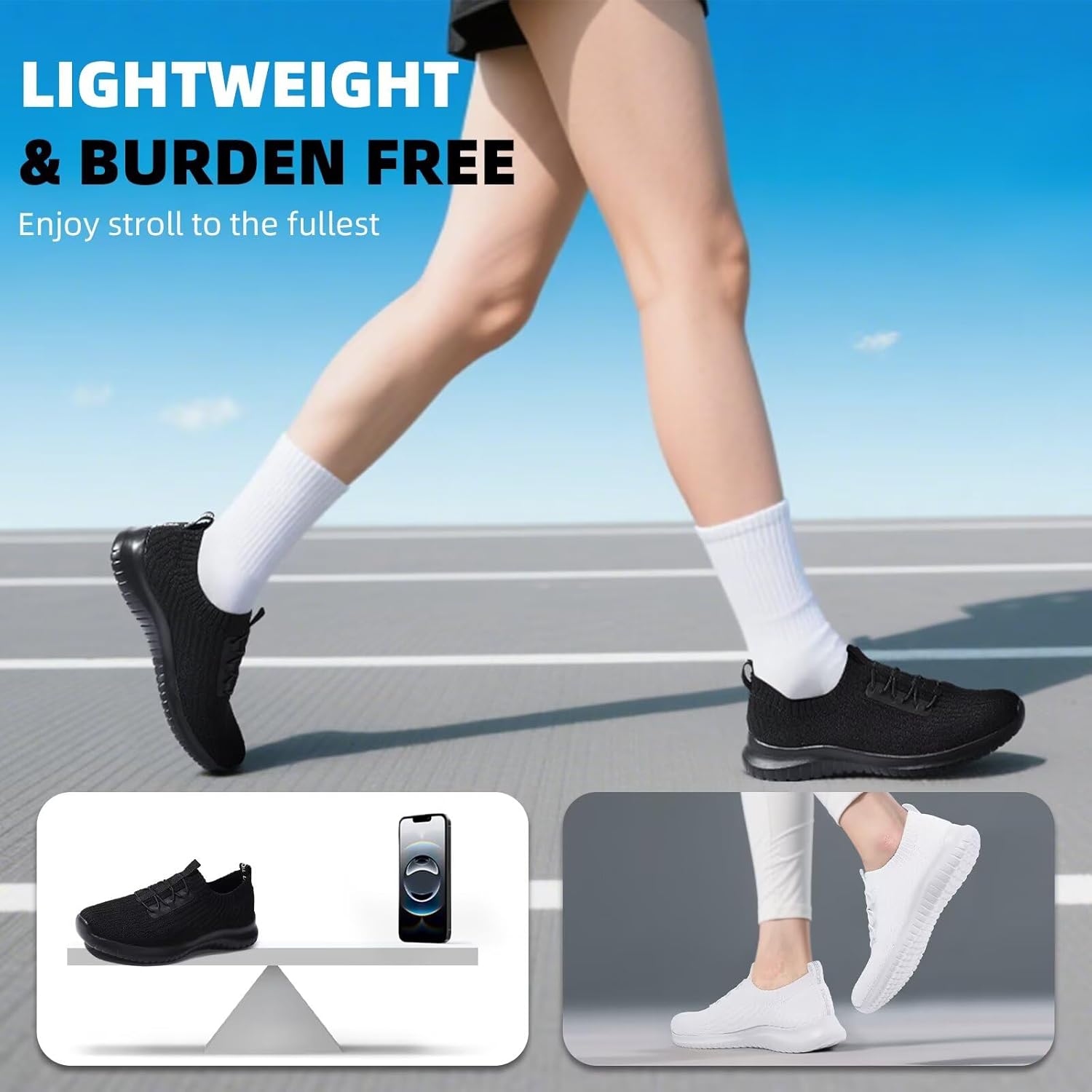 Thumbnail 1 de TIOSEBON Slip On Shoes Women — Lightweight Breathable Casual Trainers with Memory Foam
