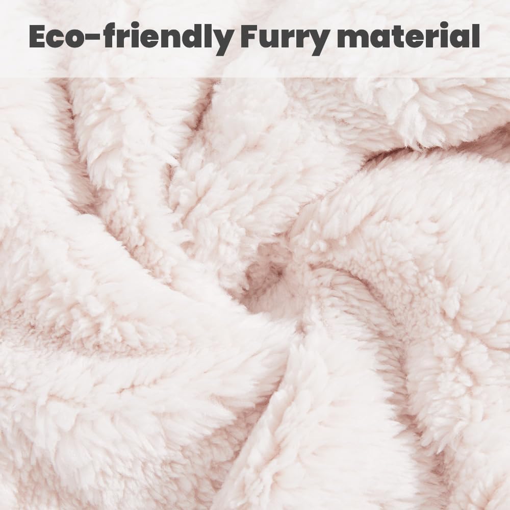 Detalle de JiAmy fleece-set för barn – fluffig tvådelad hemmadräkt, 12 mån–6 år
