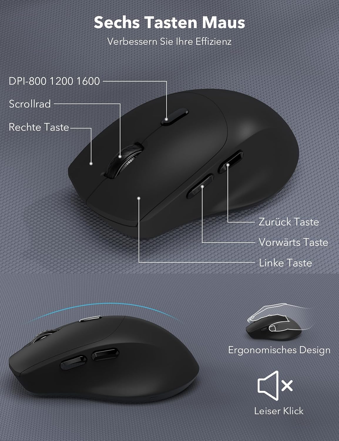 Thumbnail 5 de Kabellos Tastatur Maus Set 2,4 GHz Ergonomisch