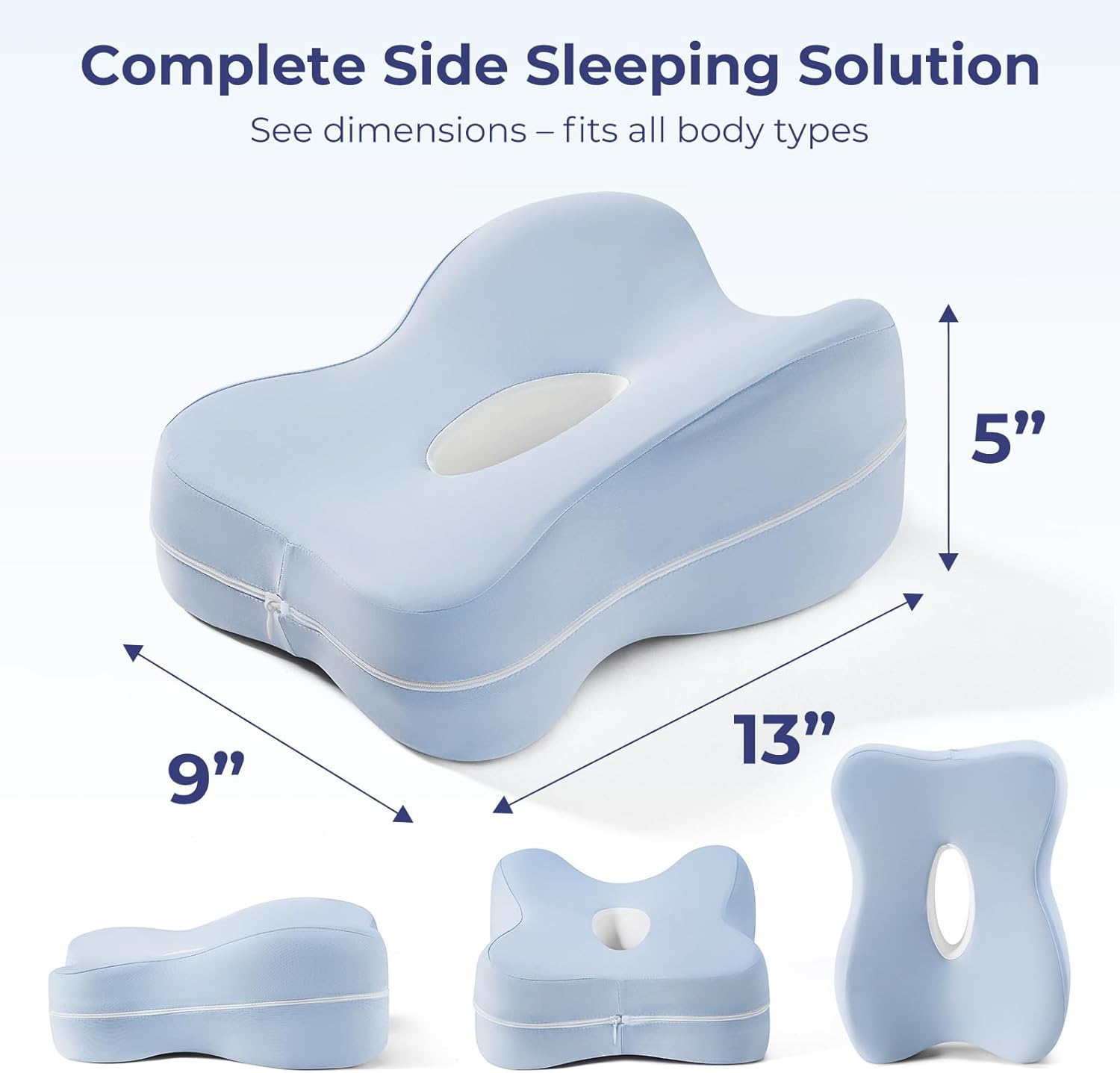 Thumbnail 6 de HANQIMER Knee Pillow for Side Sleepers – 13-Inch Memory Foam with Airflow Channels