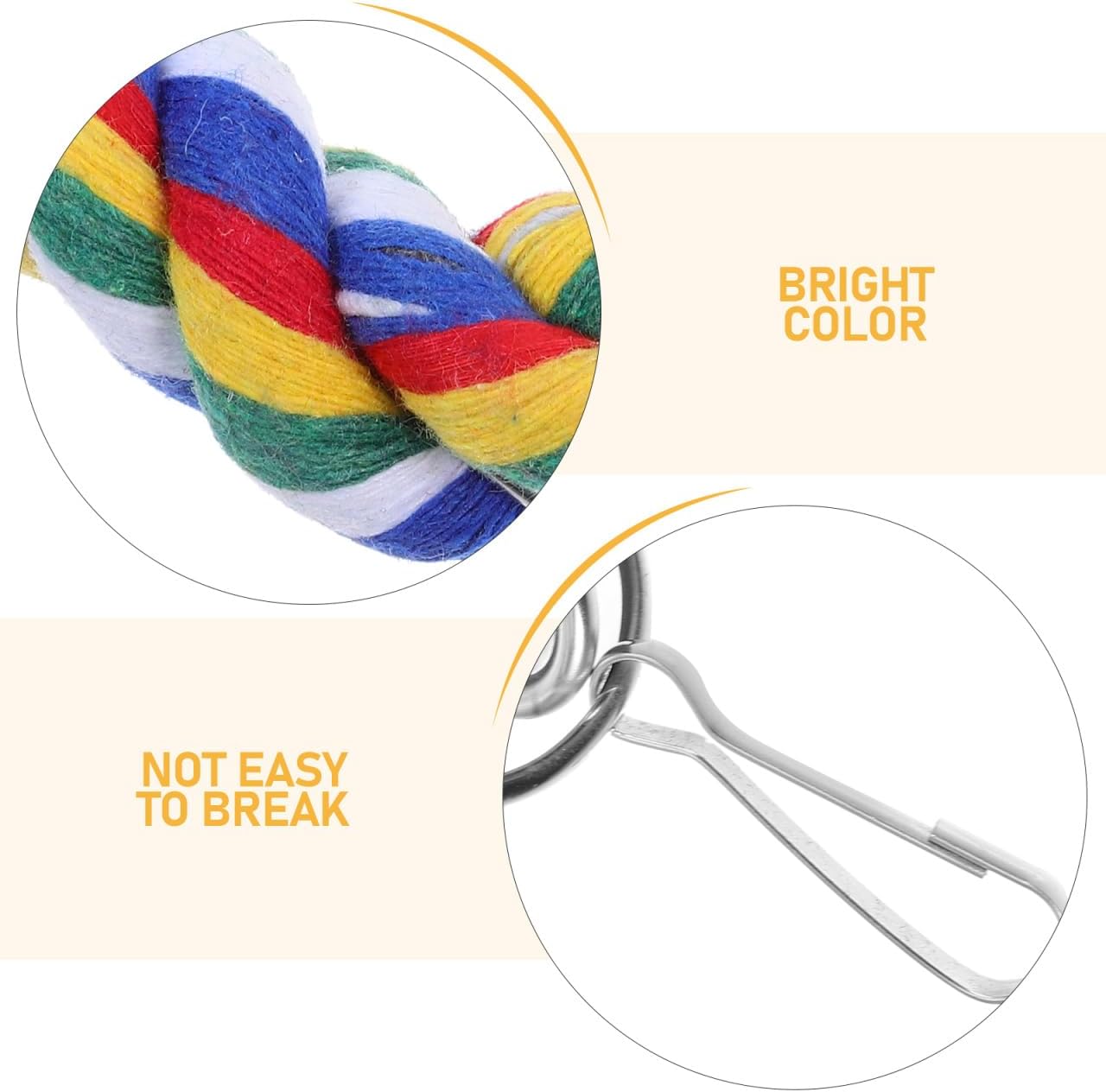 Detalle de POPETPOP Bird Swing: Triangle Cotton Rope Toy for Small Parrots