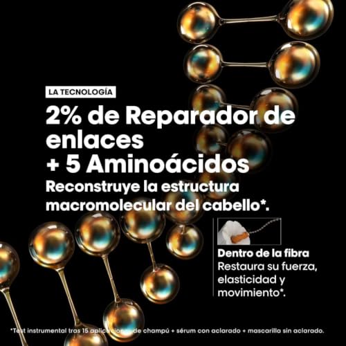 Detalle de L'Oréal Professionnel Absolut Repair Molecular, Champú Reparador 300 ml